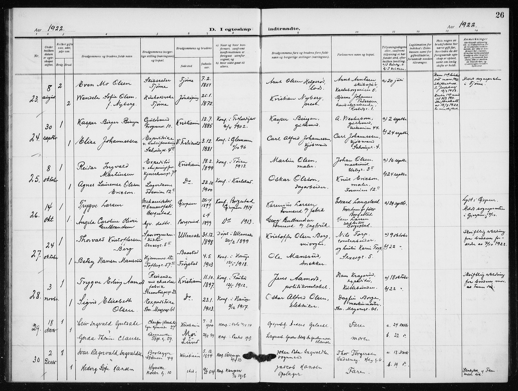 Hauge prestekontor Kirkebøker, AV/SAO-A-10849/F/Fa/L0003: Parish register (official) no. 3, 1917-1938, p. 26