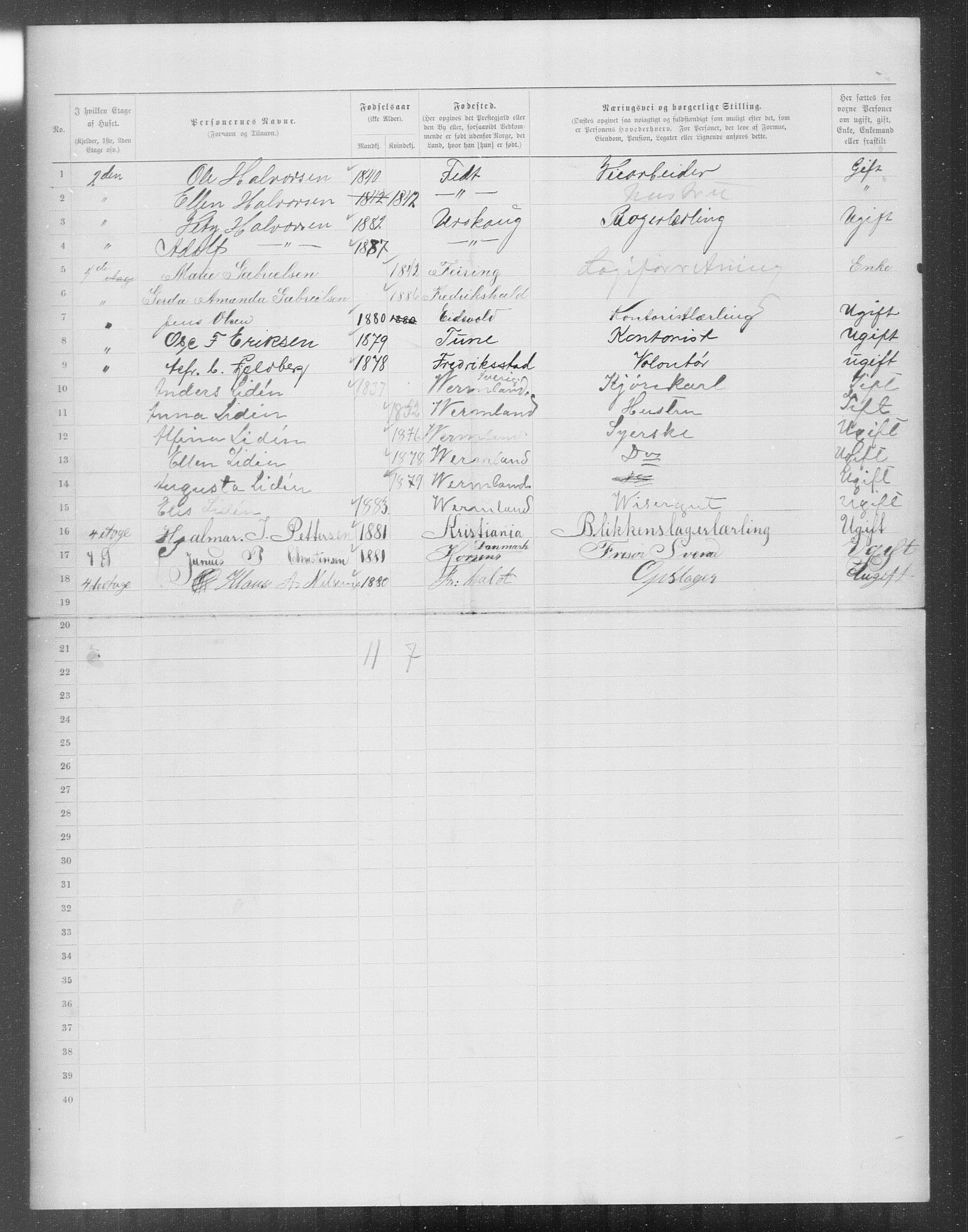 OBA, Municipal Census 1899 for Kristiania, 1899, p. 13073