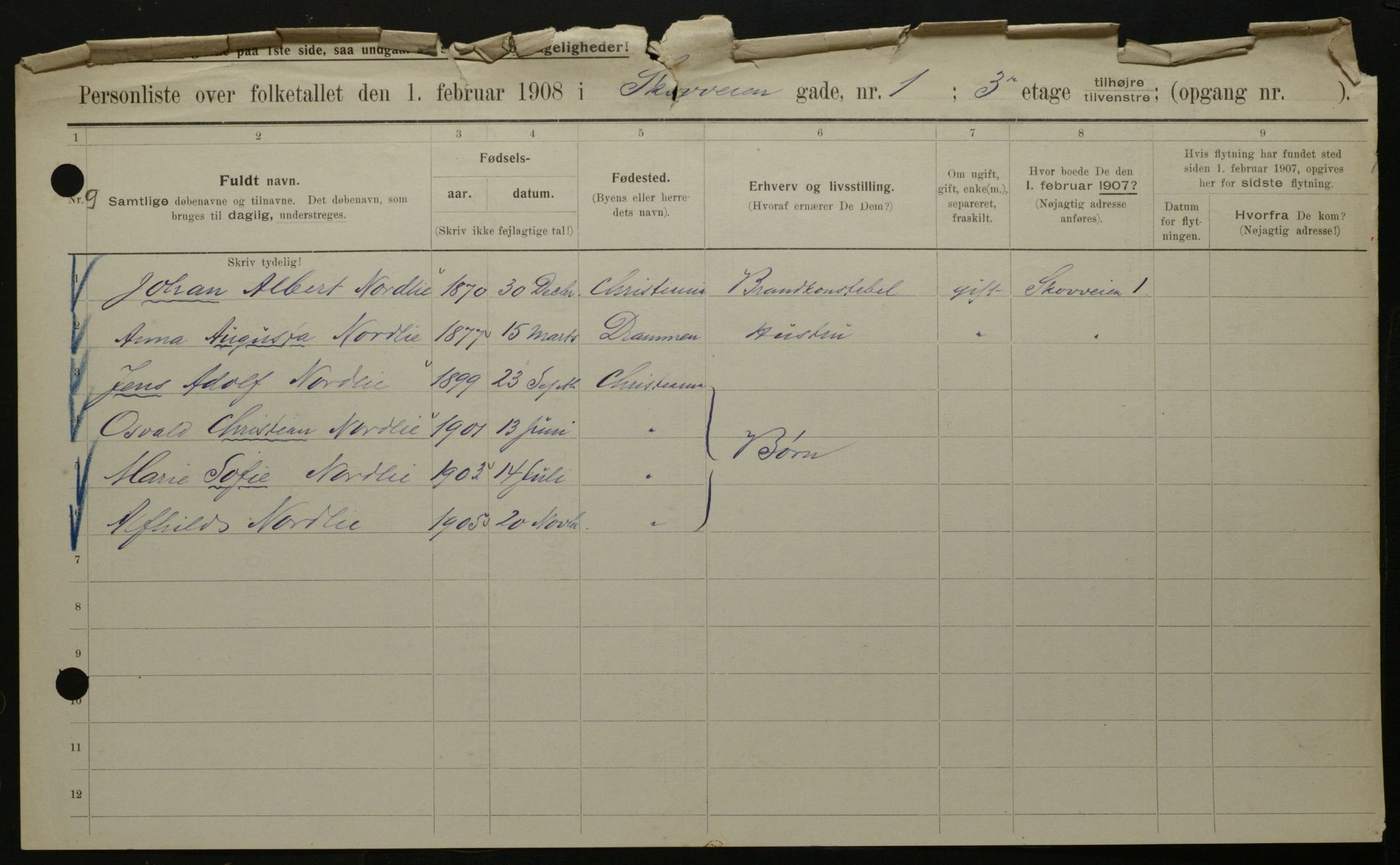 OBA, Municipal Census 1908 for Kristiania, 1908, p. 86724