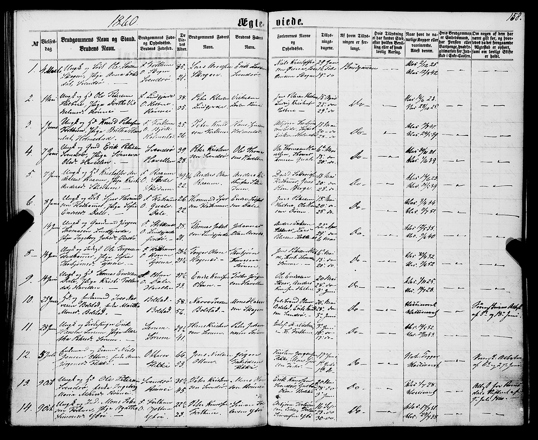 Luster sokneprestembete, SAB/A-81101/H/Haa/Haaa/L0008: Parish register (official) no. A 8, 1860-1870, p. 158