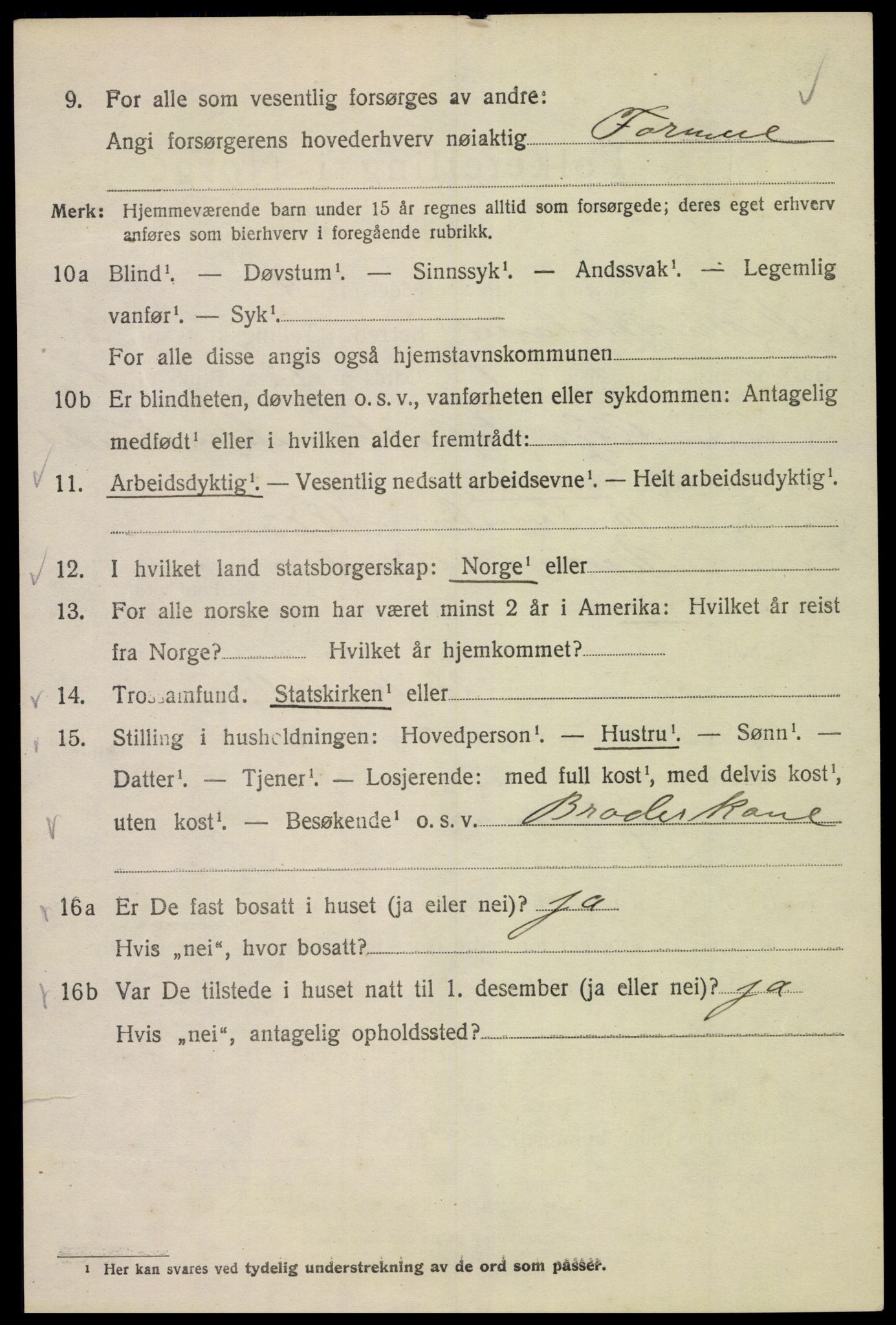 SAK, 1920 census for Vestre Moland, 1920, p. 3344