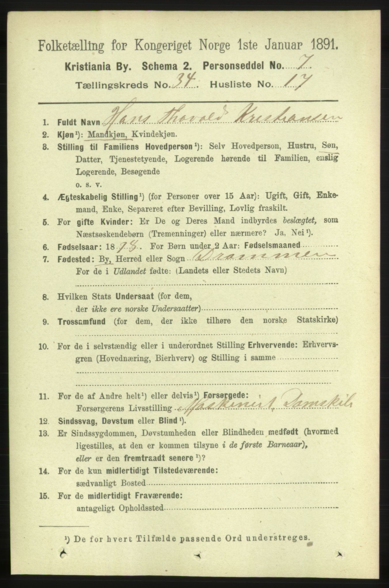 RA, 1891 census for 0301 Kristiania, 1891, p. 18834