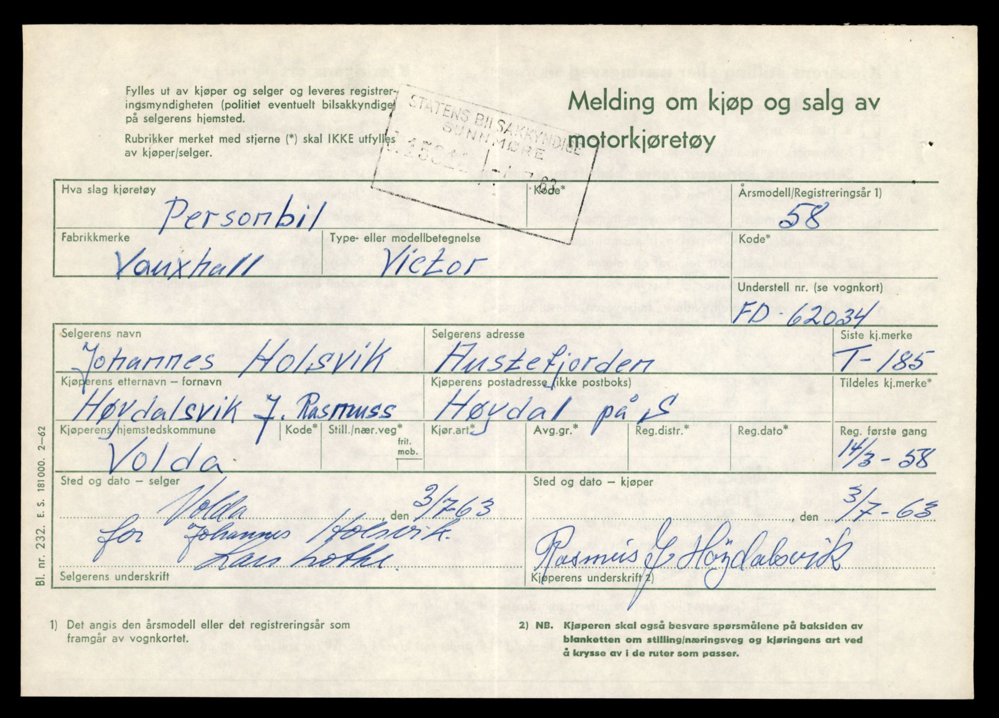 Møre og Romsdal vegkontor - Ålesund trafikkstasjon, AV/SAT-A-4099/F/Fe/L0002: Registreringskort for kjøretøy T 128 - T 231, 1927-1998, p. 1702