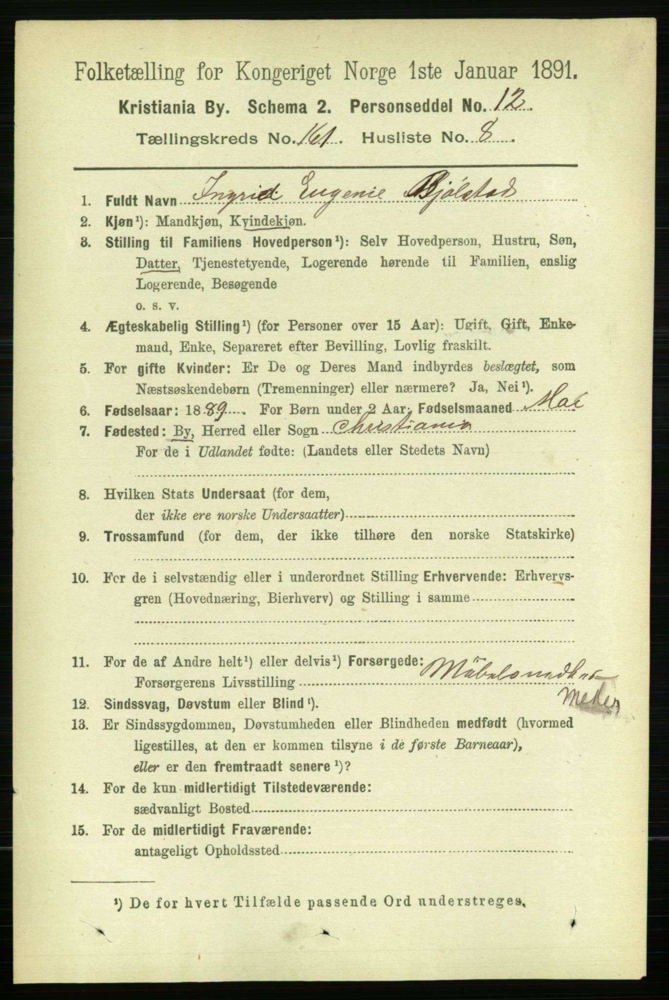 RA, 1891 census for 0301 Kristiania, 1891, p. 91765
