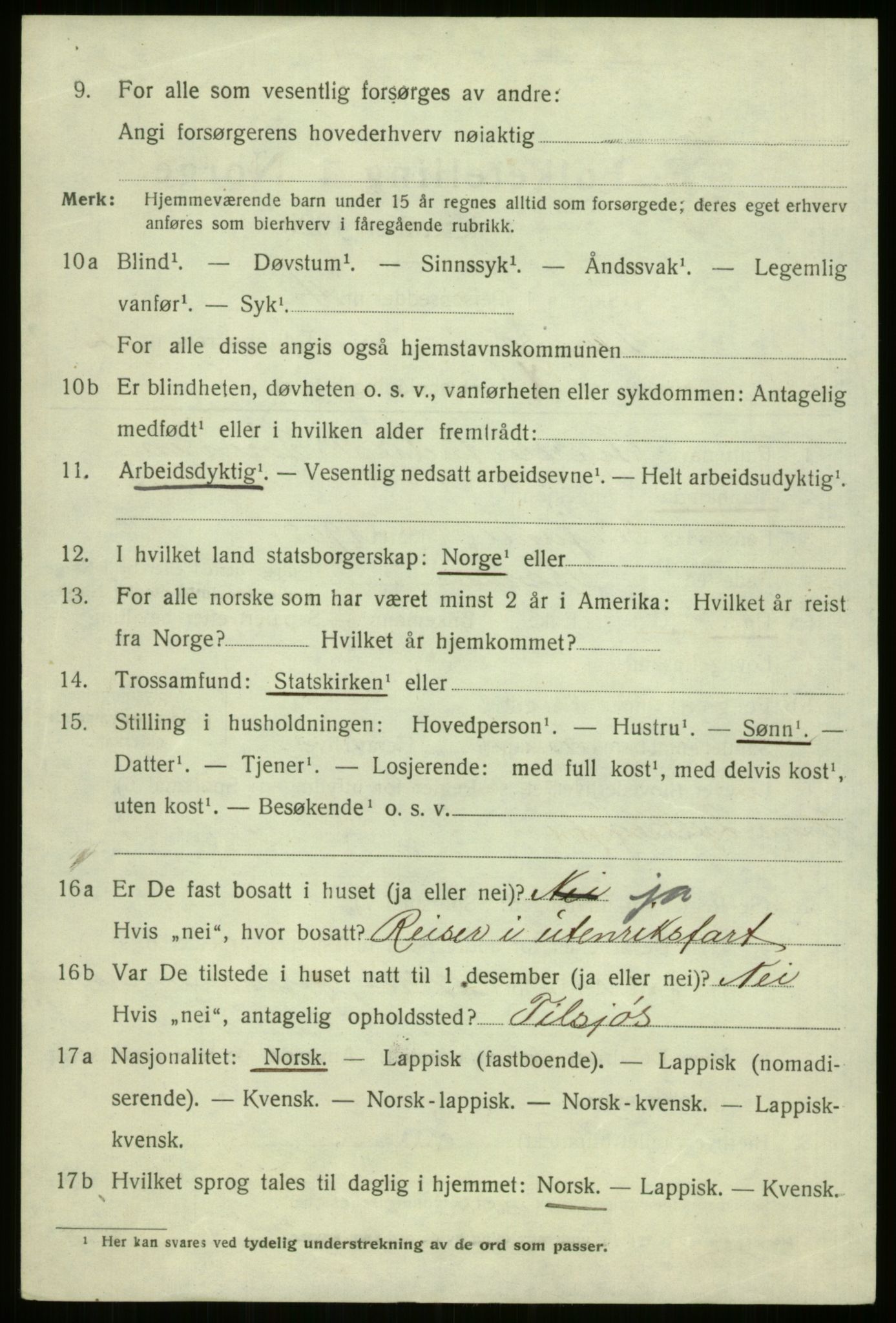 SATØ, 1920 census for Tromsø, 1920, p. 8739