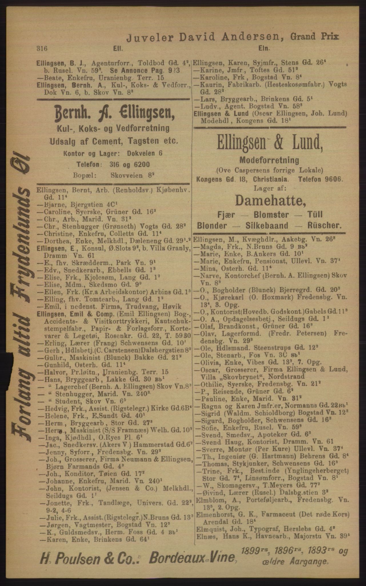 Kristiania/Oslo adressebok, PUBL/-, 1906, p. 316