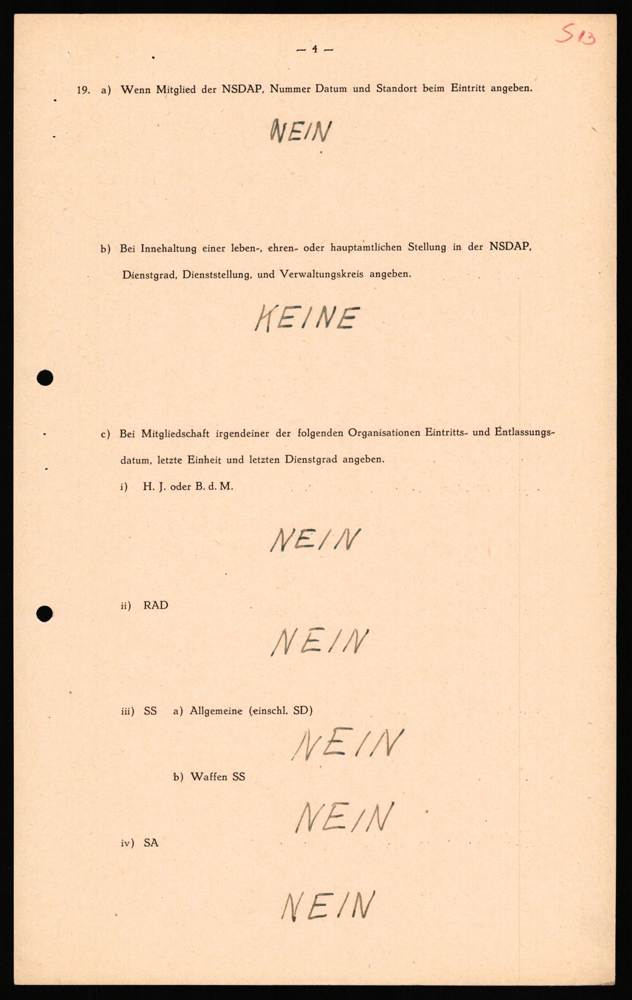 Forsvaret, Forsvarets overkommando II, AV/RA-RAFA-3915/D/Db/L0040: CI Questionaires. Tyske okkupasjonsstyrker i Norge. Østerrikere., 1945-1946, p. 246