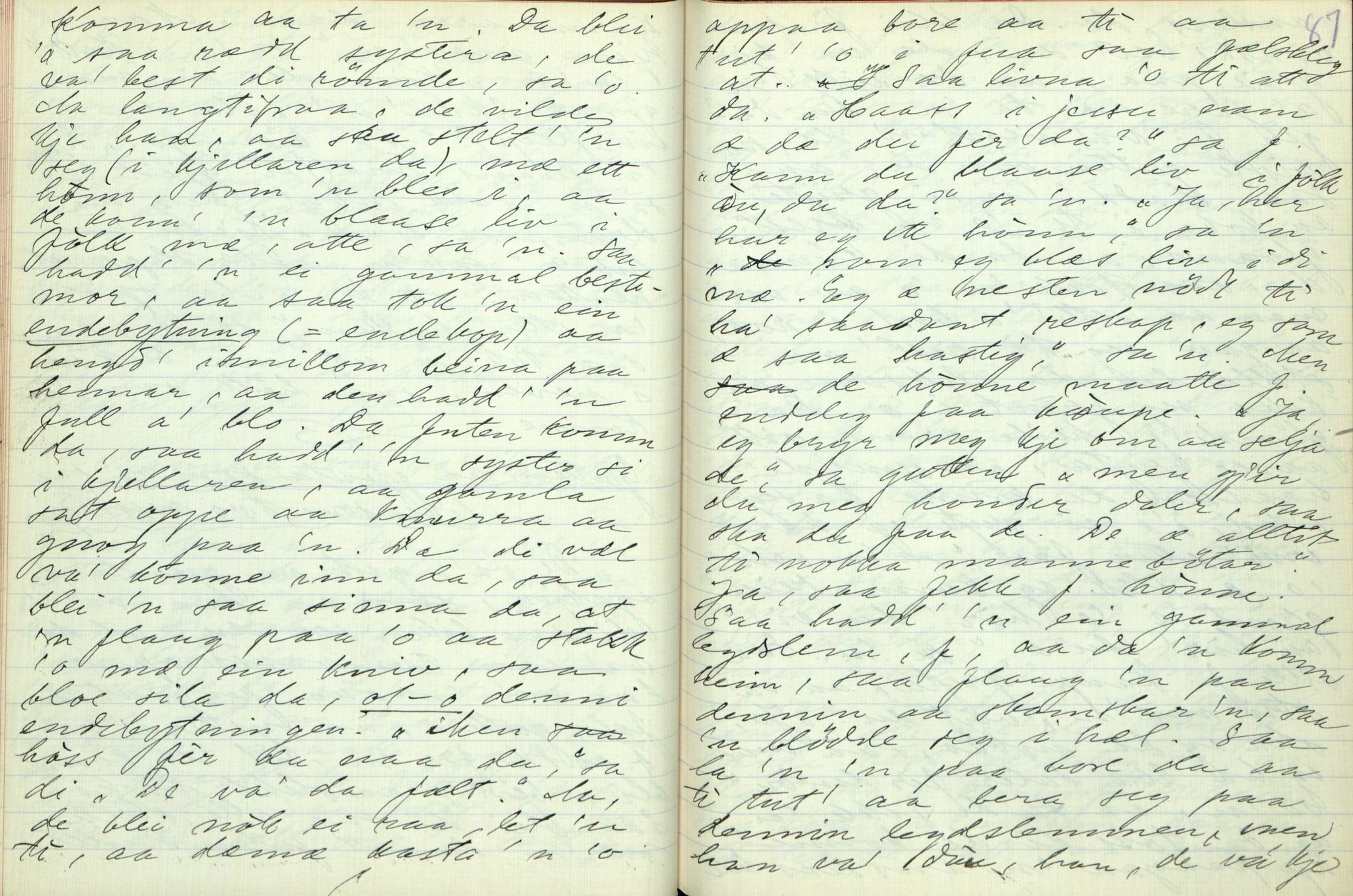 Rikard Berge, TEMU/TGM-A-1003/F/L0003/0012: 061-100 Innholdslister / 71 Kilen: sagn m.m., 1910, p. 86-87