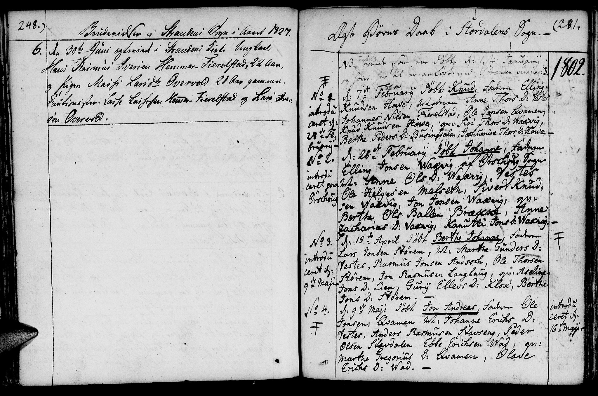 Ministerialprotokoller, klokkerbøker og fødselsregistre - Møre og Romsdal, AV/SAT-A-1454/520/L0272: Parish register (official) no. 520A02, 1802-1827, p. 248-281