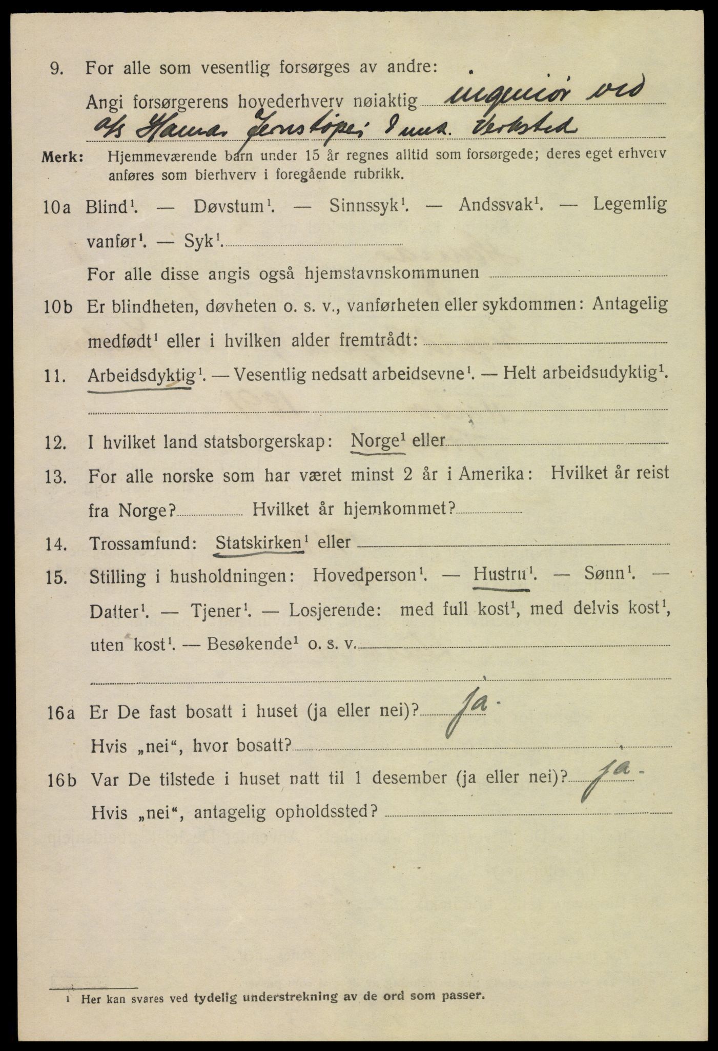 SAH, 1920 census for Hamar, 1920, p. 5124