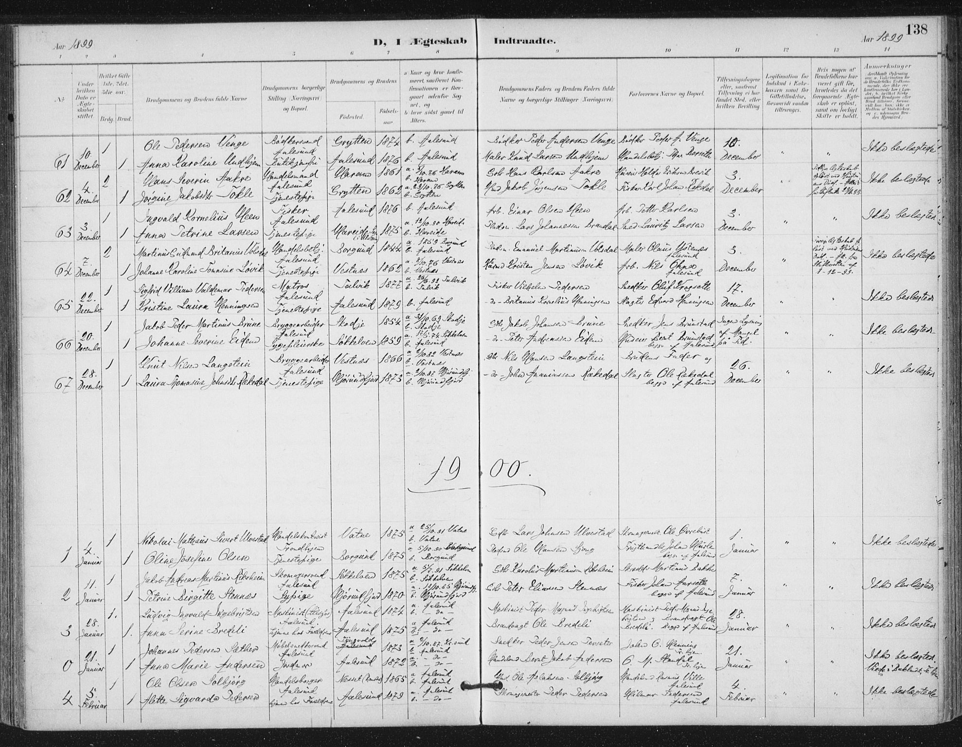 Ministerialprotokoller, klokkerbøker og fødselsregistre - Møre og Romsdal, SAT/A-1454/529/L0457: Parish register (official) no. 529A07, 1894-1903, p. 138