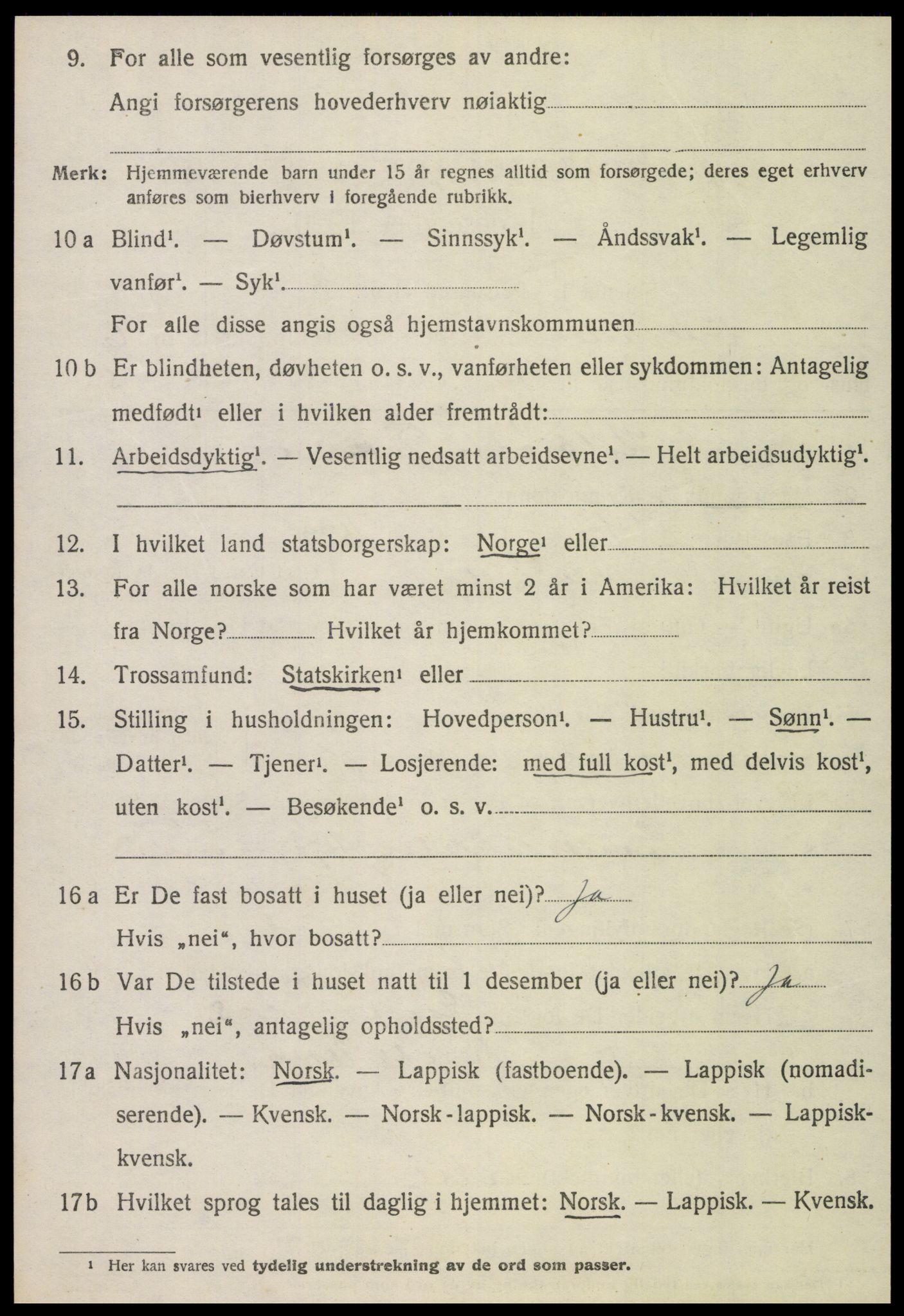 SAT, 1920 census for Overhalla, 1920, p. 4295