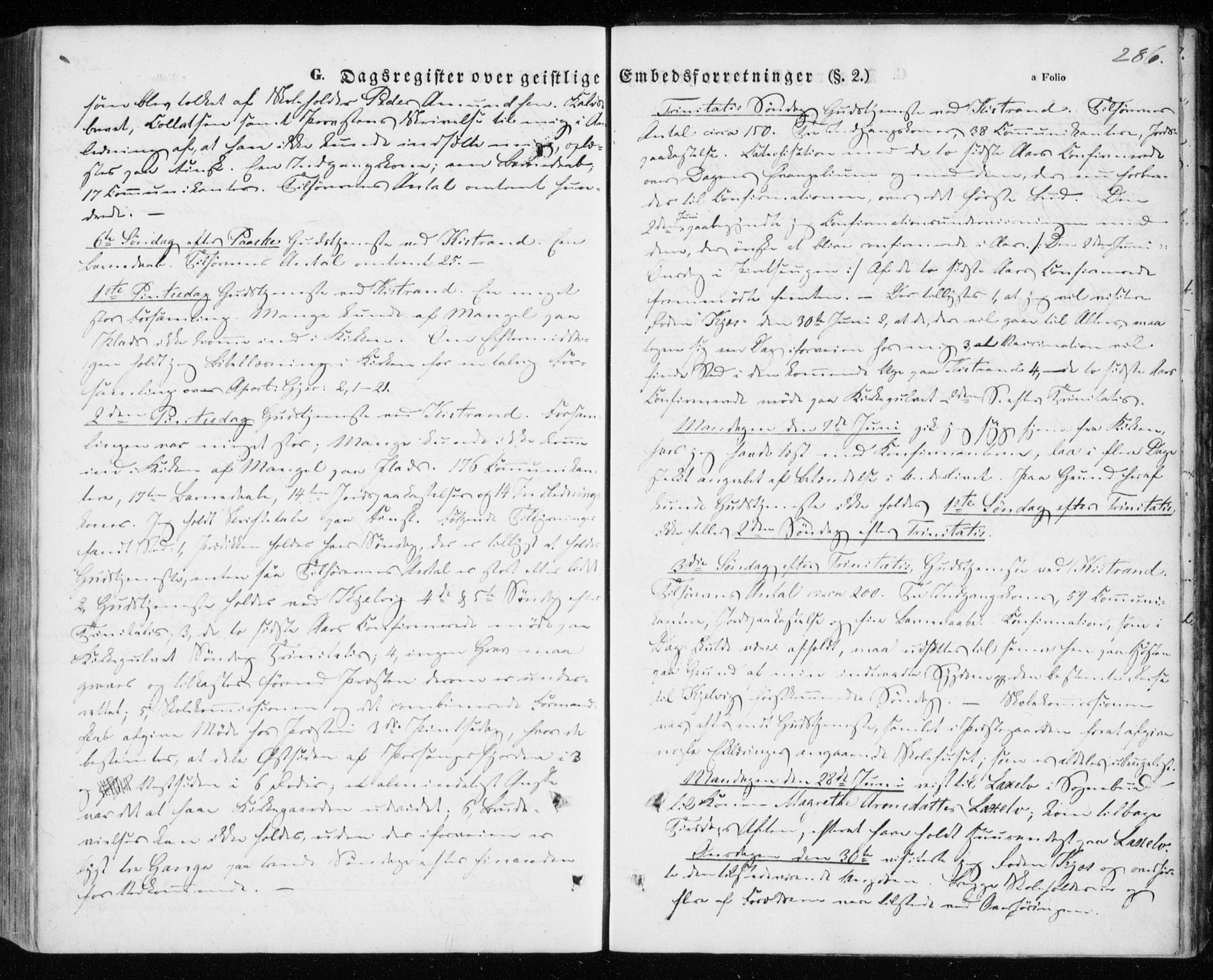 Kistrand/Porsanger sokneprestembete, SATØ/S-1351/H/Ha/L0004.kirke: Parish register (official) no. 4, 1843-1860, p. 286
