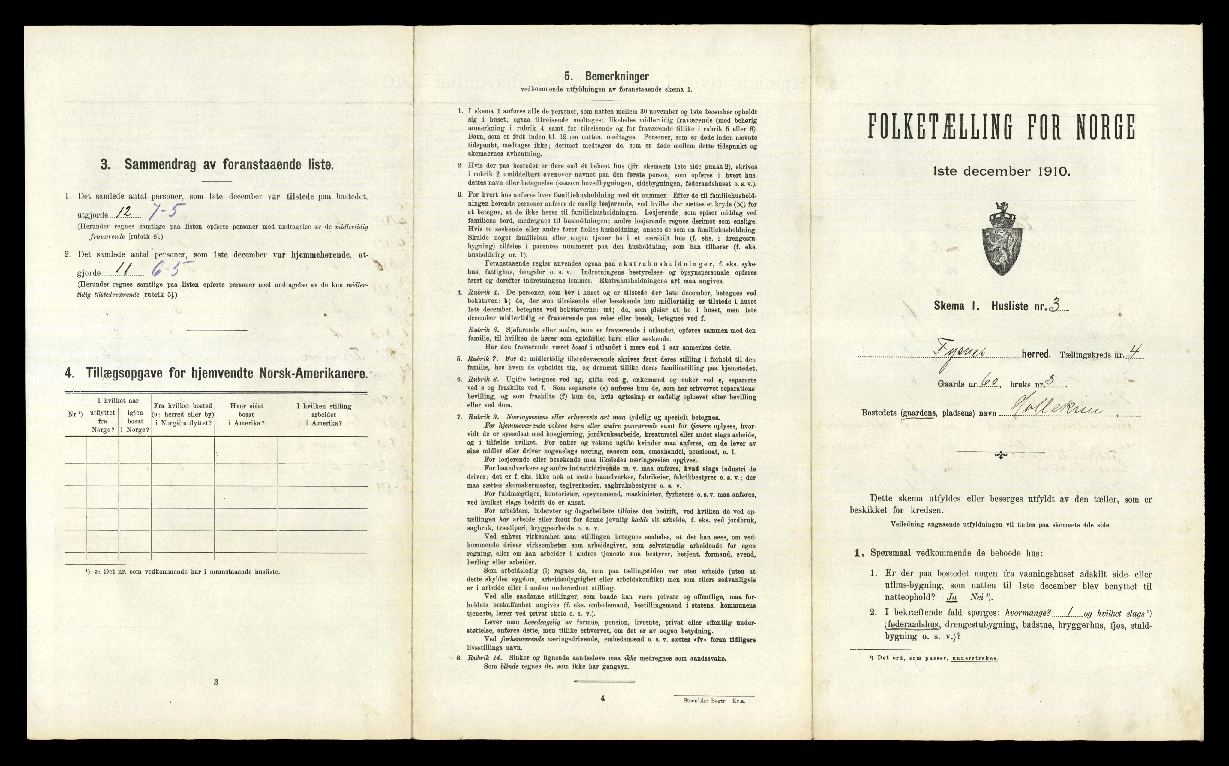 RA, 1910 census for Tysnes, 1910, p. 352