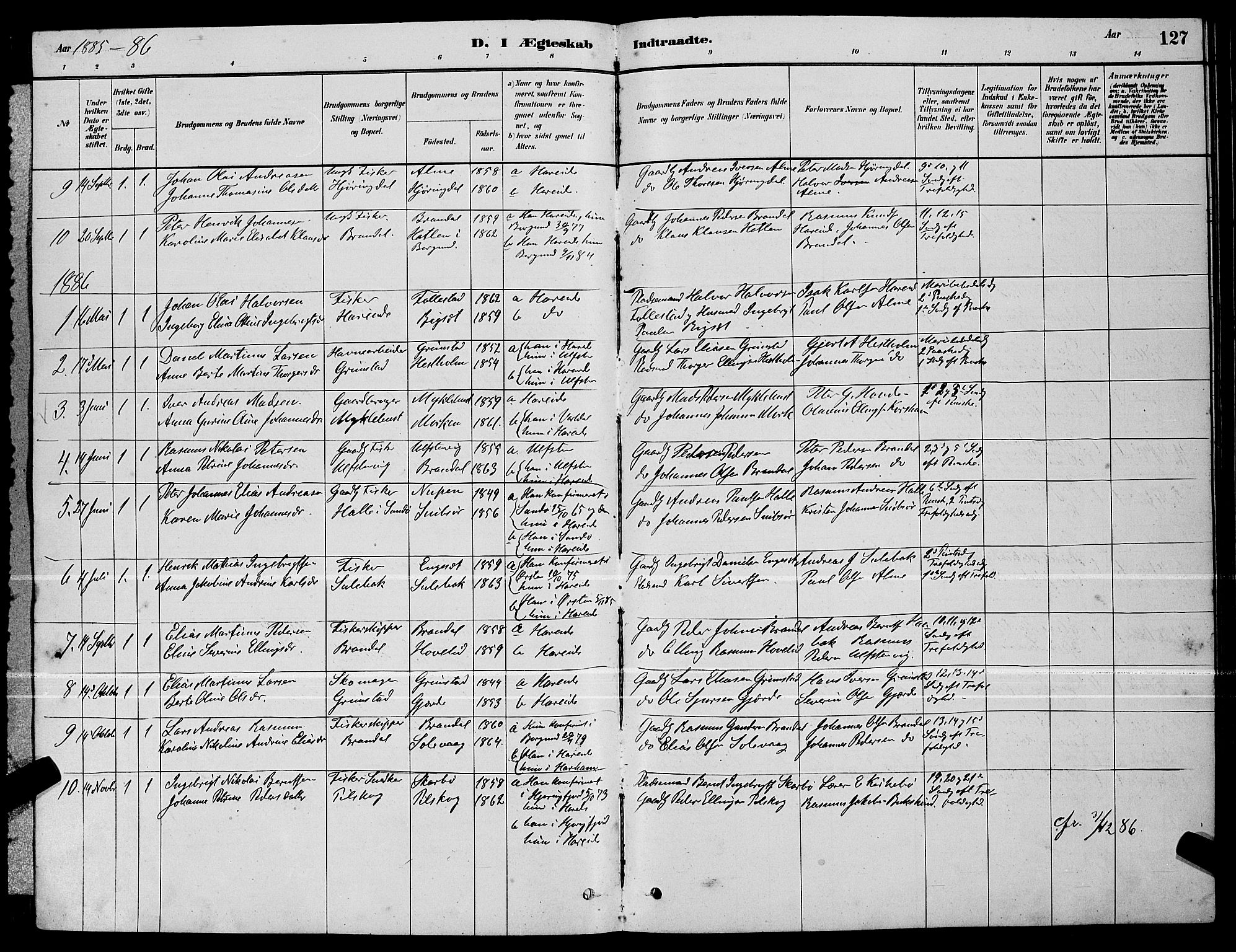 Ministerialprotokoller, klokkerbøker og fødselsregistre - Møre og Romsdal, AV/SAT-A-1454/510/L0125: Parish register (copy) no. 510C02, 1878-1900, p. 127