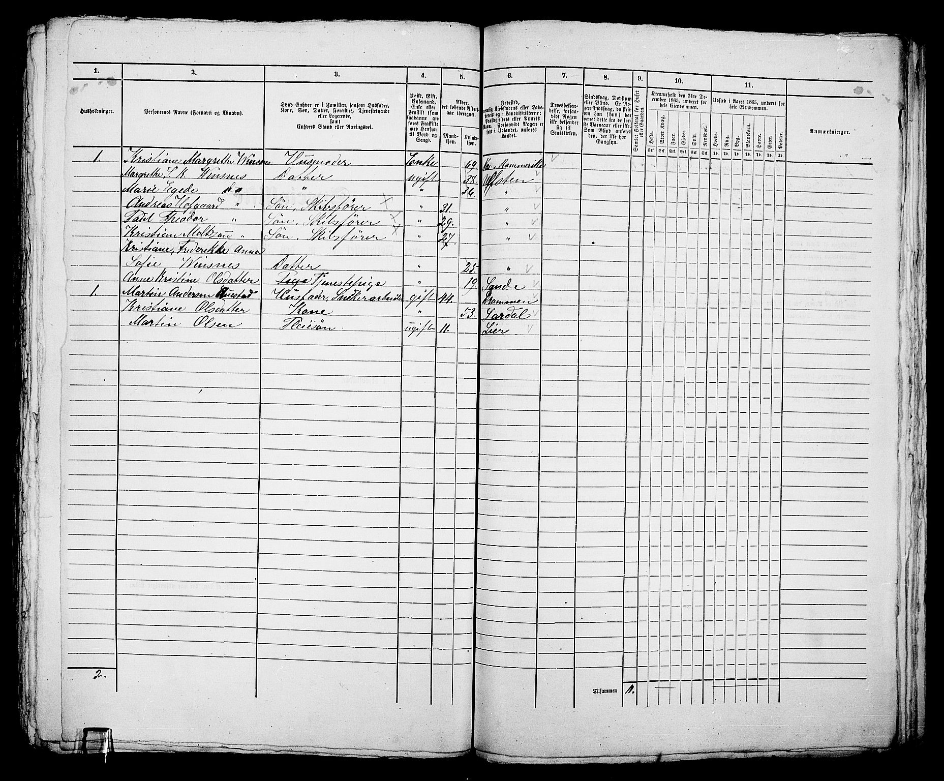 RA, 1865 census for Bragernes in Drammen, 1865, p. 561