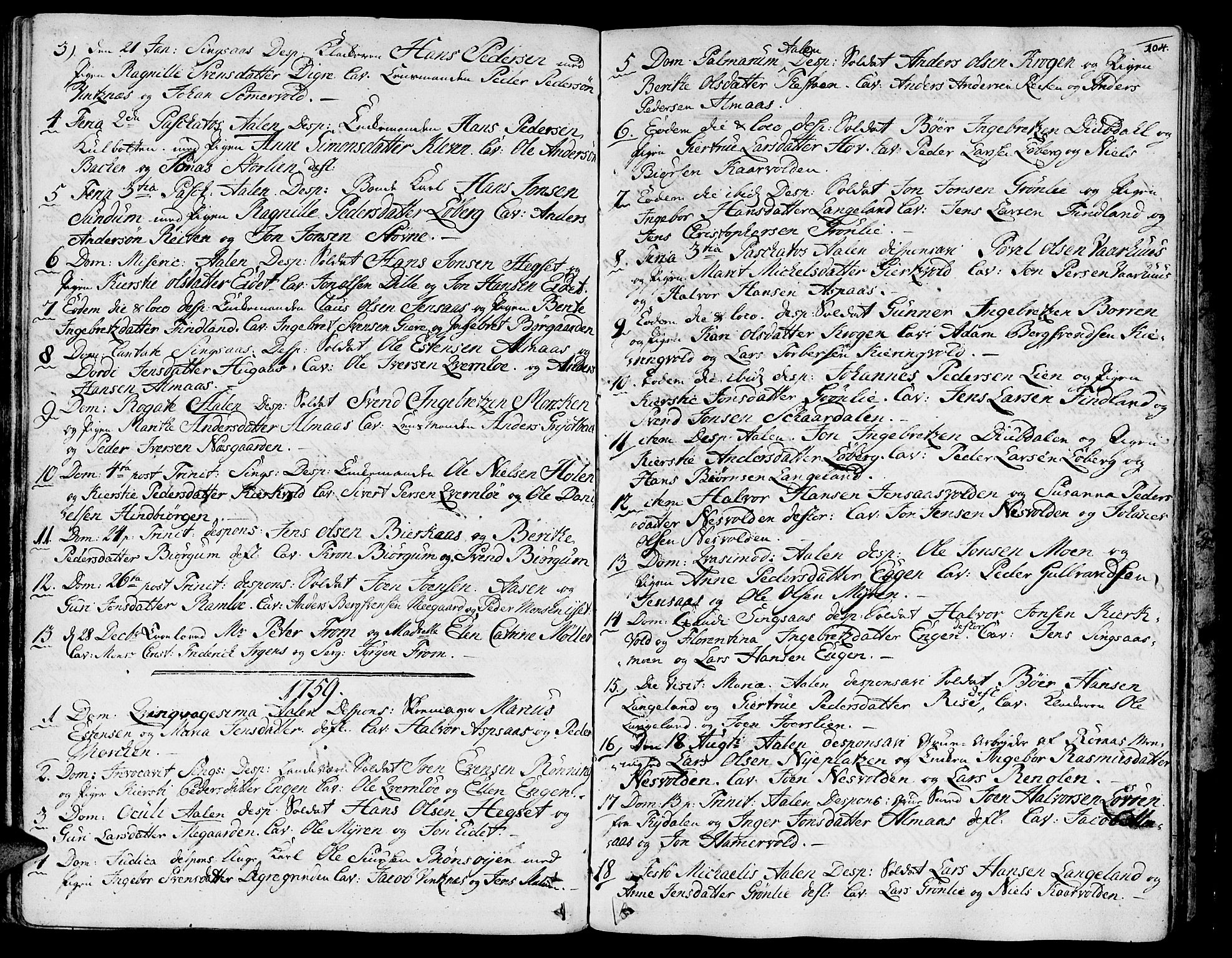 Ministerialprotokoller, klokkerbøker og fødselsregistre - Sør-Trøndelag, AV/SAT-A-1456/685/L0952: Parish register (official) no. 685A01, 1745-1804, p. 104