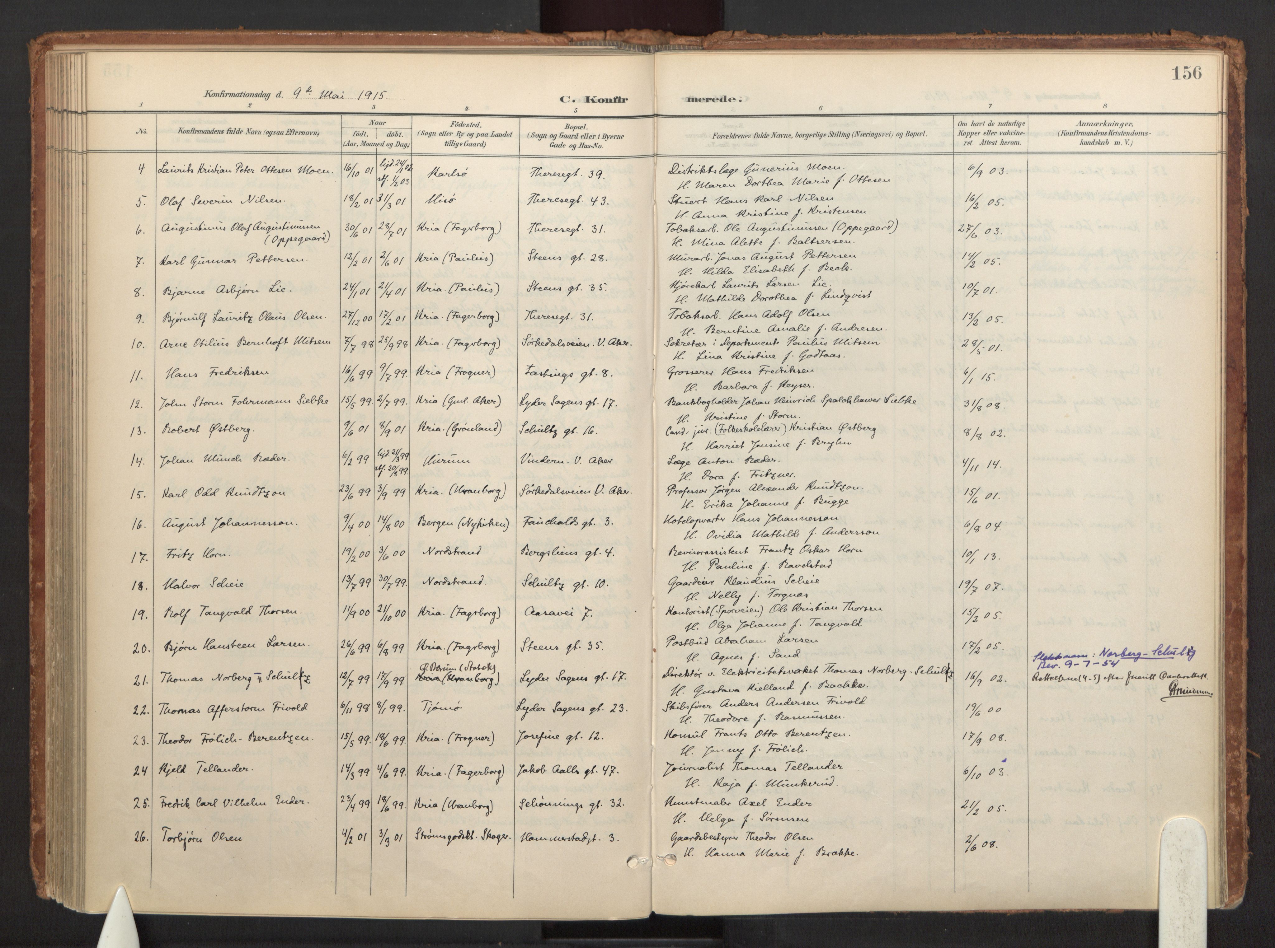 Fagerborg prestekontor Kirkebøker, SAO/A-10844/F/Fa/L0002: Parish register (official) no. 2, 1898-1918, p. 156