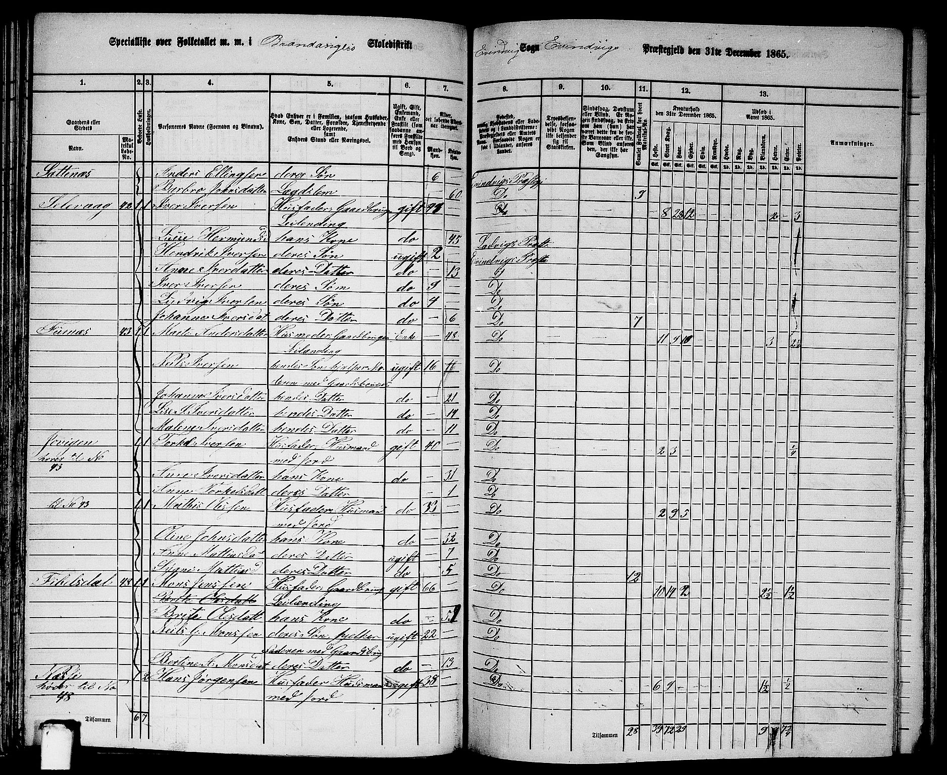 RA, 1865 census for Eivindvik, 1865, p. 79