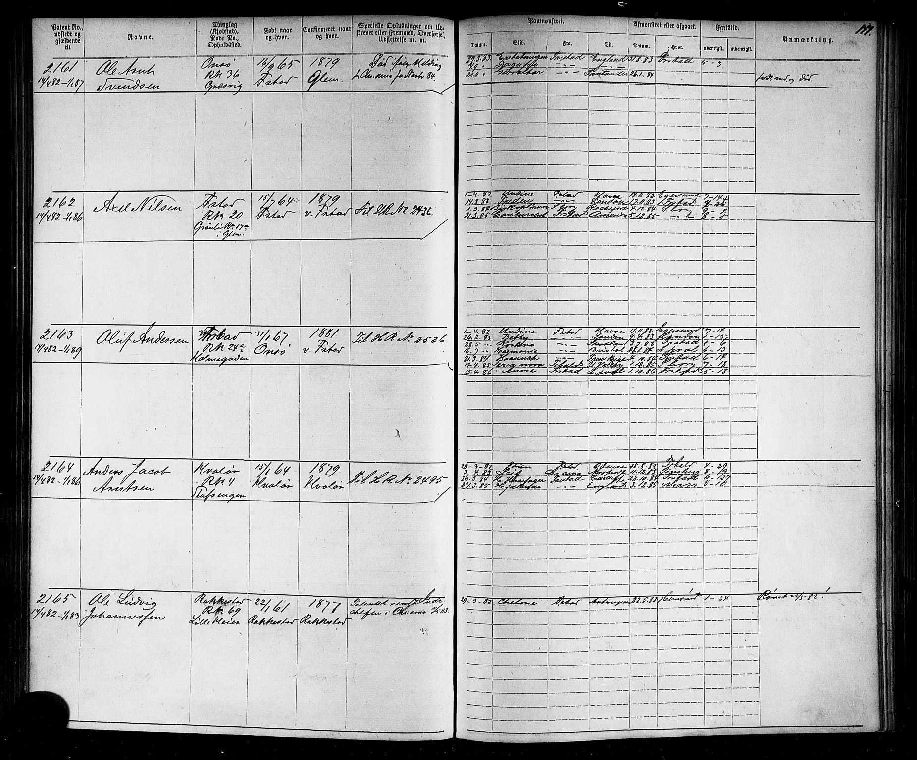 Fredrikstad mønstringskontor, AV/SAO-A-10569b/F/Fc/Fca/L0004: Annotasjonsrulle, 1885-1893, p. 147