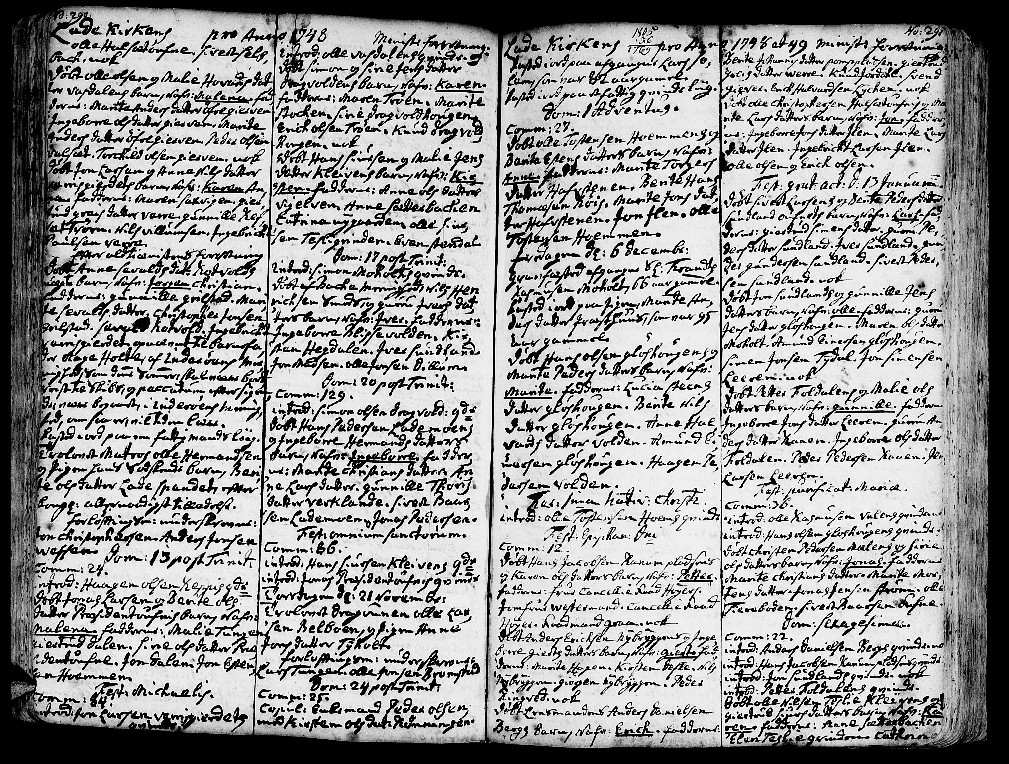 Ministerialprotokoller, klokkerbøker og fødselsregistre - Sør-Trøndelag, AV/SAT-A-1456/606/L0275: Parish register (official) no. 606A01 /1, 1727-1780, p. 290-291