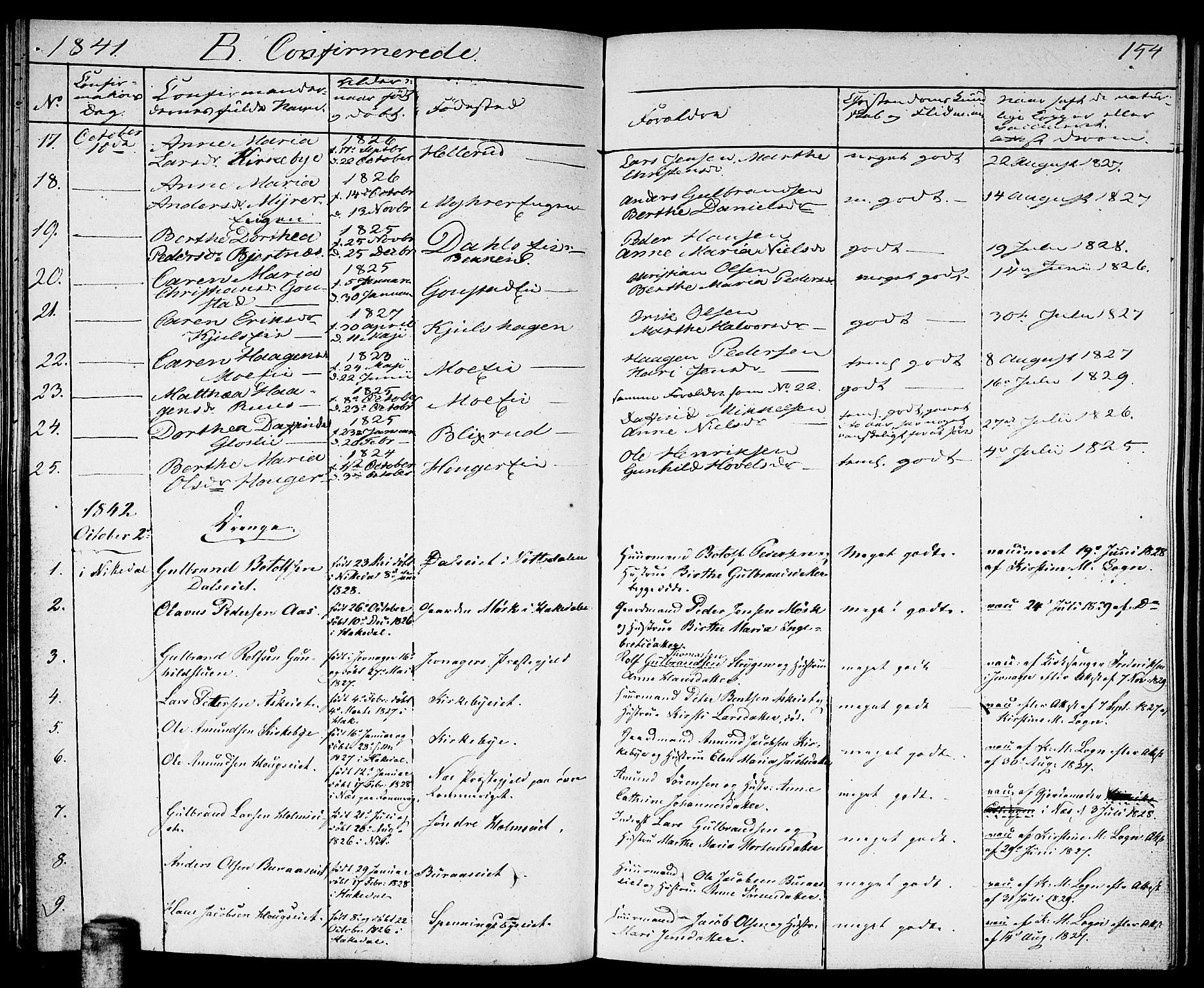 Nittedal prestekontor Kirkebøker, AV/SAO-A-10365a/F/Fa/L0004: Parish register (official) no. I 4, 1836-1849, p. 154