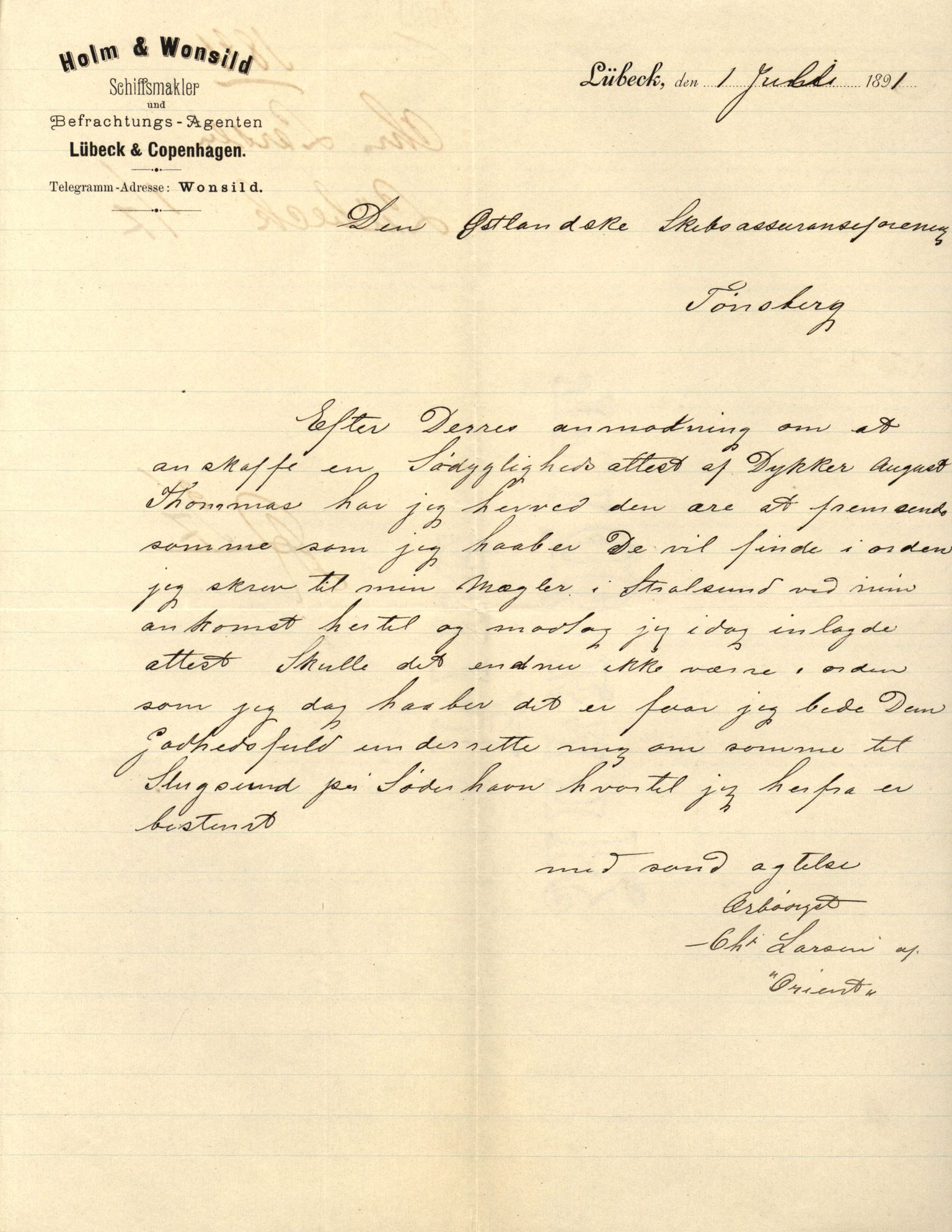 Pa 63 - Østlandske skibsassuranceforening, VEMU/A-1079/G/Ga/L0027/0015: Havaridokumenter / Orion, Orient, Nicolay H. Knudtzon, Natanael, Norrøna, 1891, p. 38