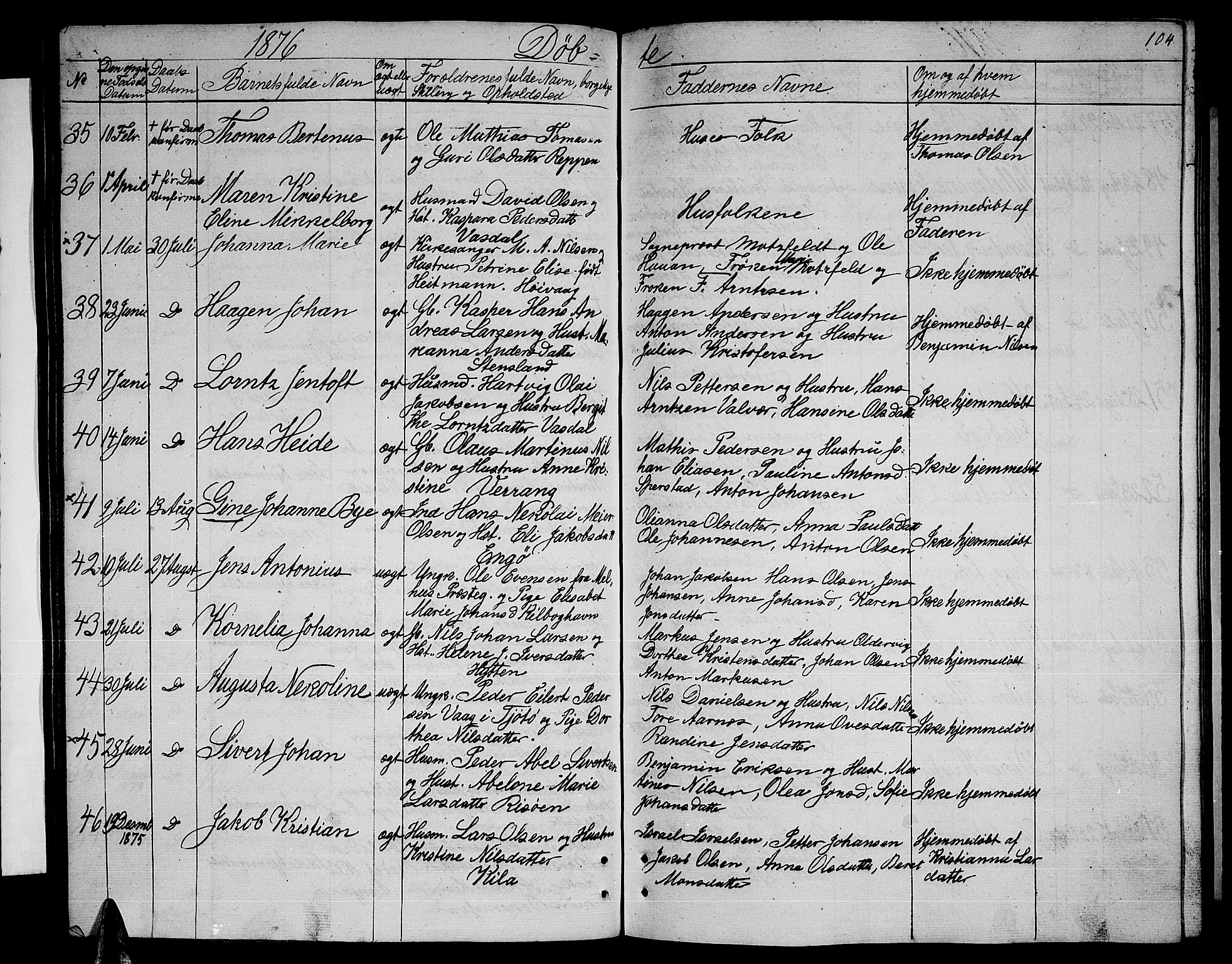 Ministerialprotokoller, klokkerbøker og fødselsregistre - Nordland, SAT/A-1459/841/L0619: Parish register (copy) no. 841C03, 1856-1876, p. 104