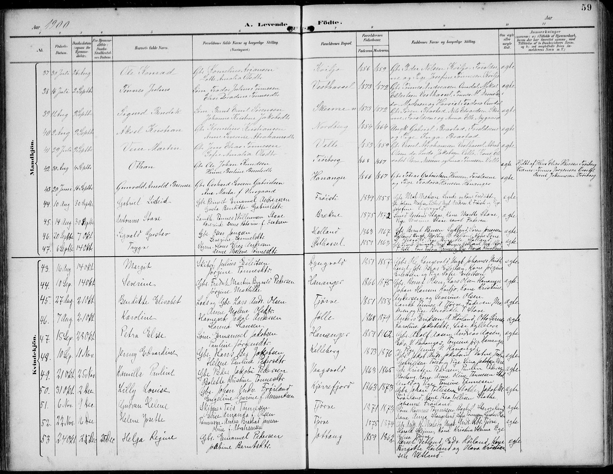 Lista sokneprestkontor, AV/SAK-1111-0027/F/Fb/L0005: Parish register (copy) no. B 5, 1892-1923, p. 59