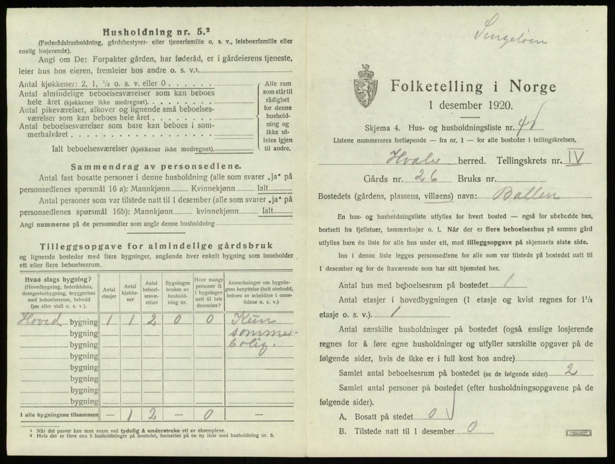 SAO, 1920 census for Hvaler, 1920, p. 835