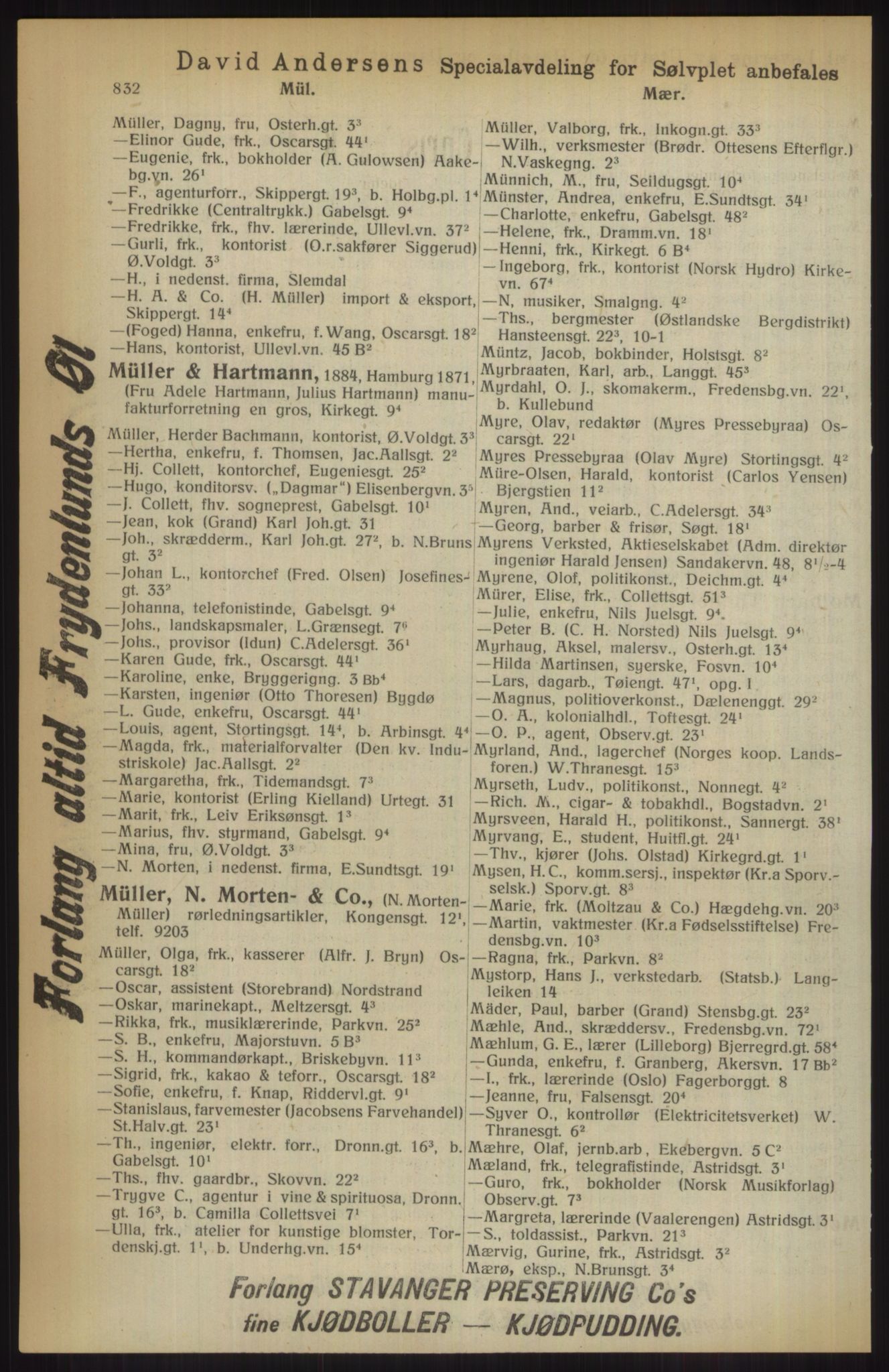 Kristiania/Oslo adressebok, PUBL/-, 1914, p. 832