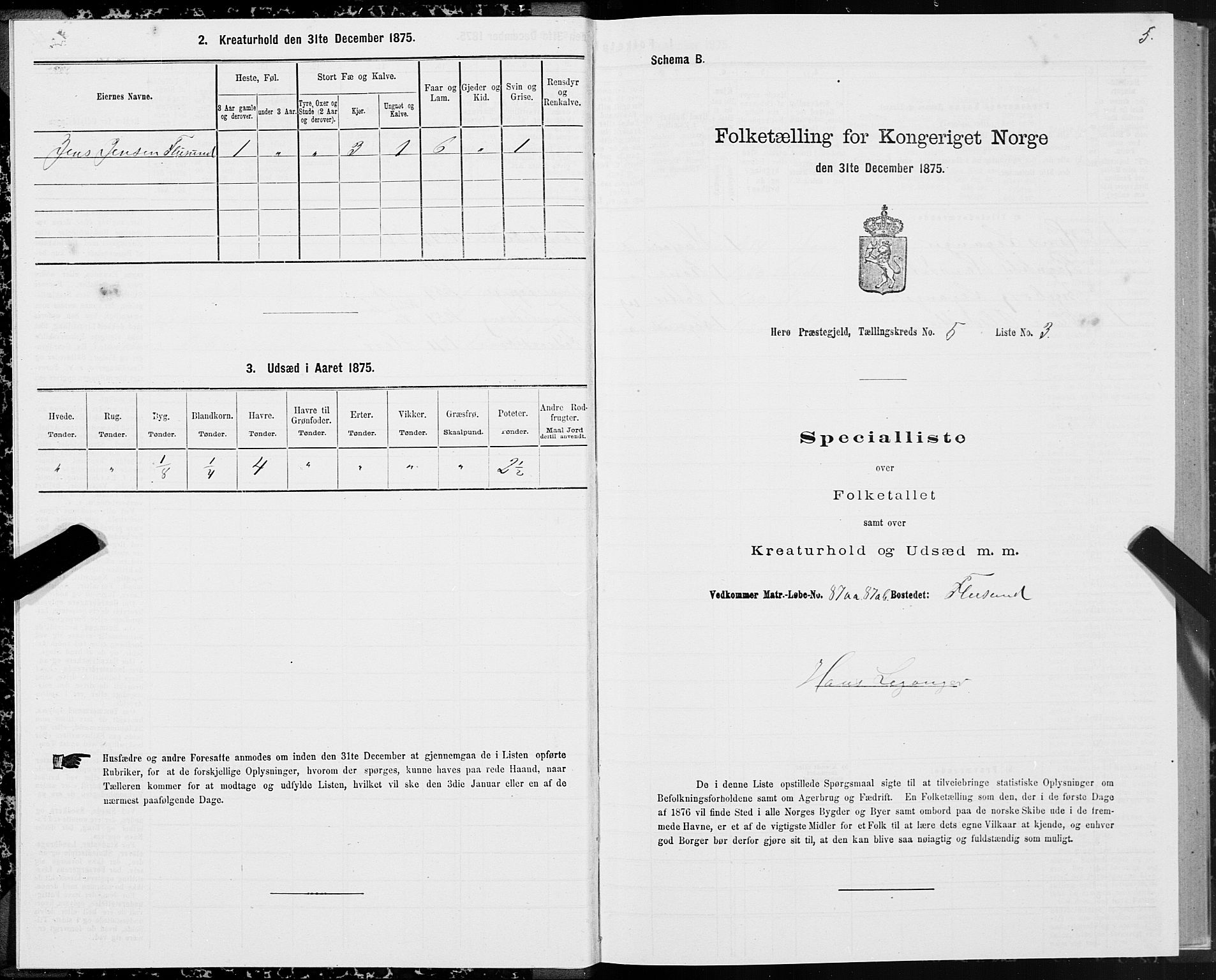 SAT, 1875 census for 1515P Herøy, 1875, p. 3005