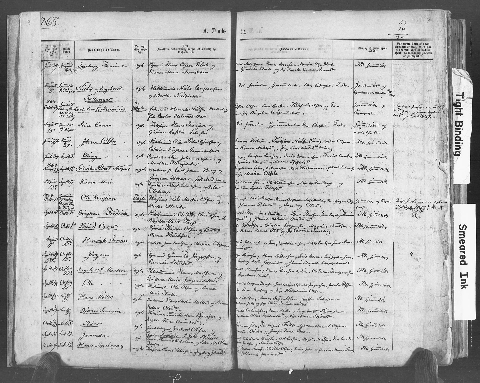 Risør sokneprestkontor, SAK/1111-0035/F/Fa/L0004: Parish register (official) no. A 4, 1865-1882, p. 3