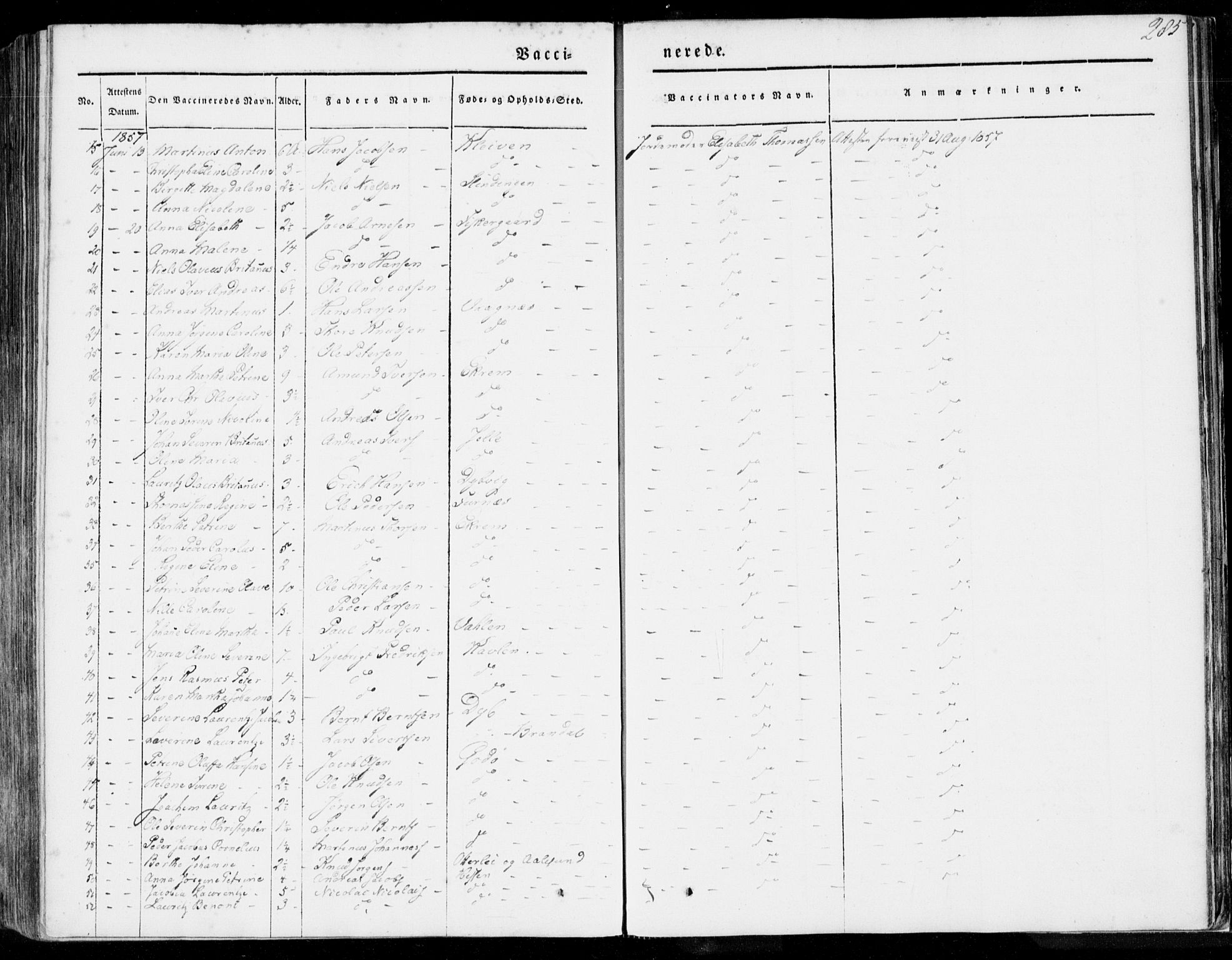 Ministerialprotokoller, klokkerbøker og fødselsregistre - Møre og Romsdal, AV/SAT-A-1454/528/L0396: Parish register (official) no. 528A07, 1839-1847, p. 285