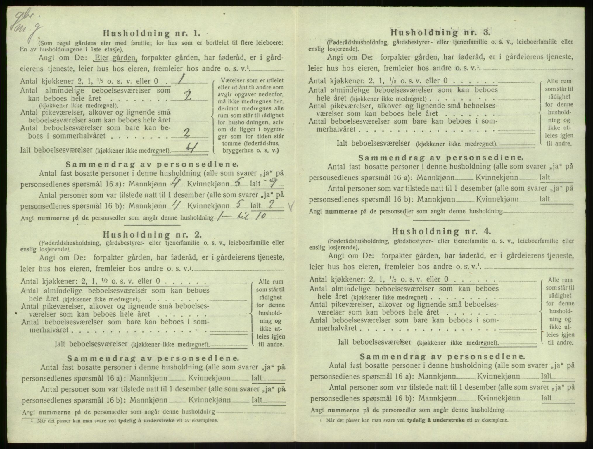 SAB, 1920 census for Masfjorden, 1920, p. 249