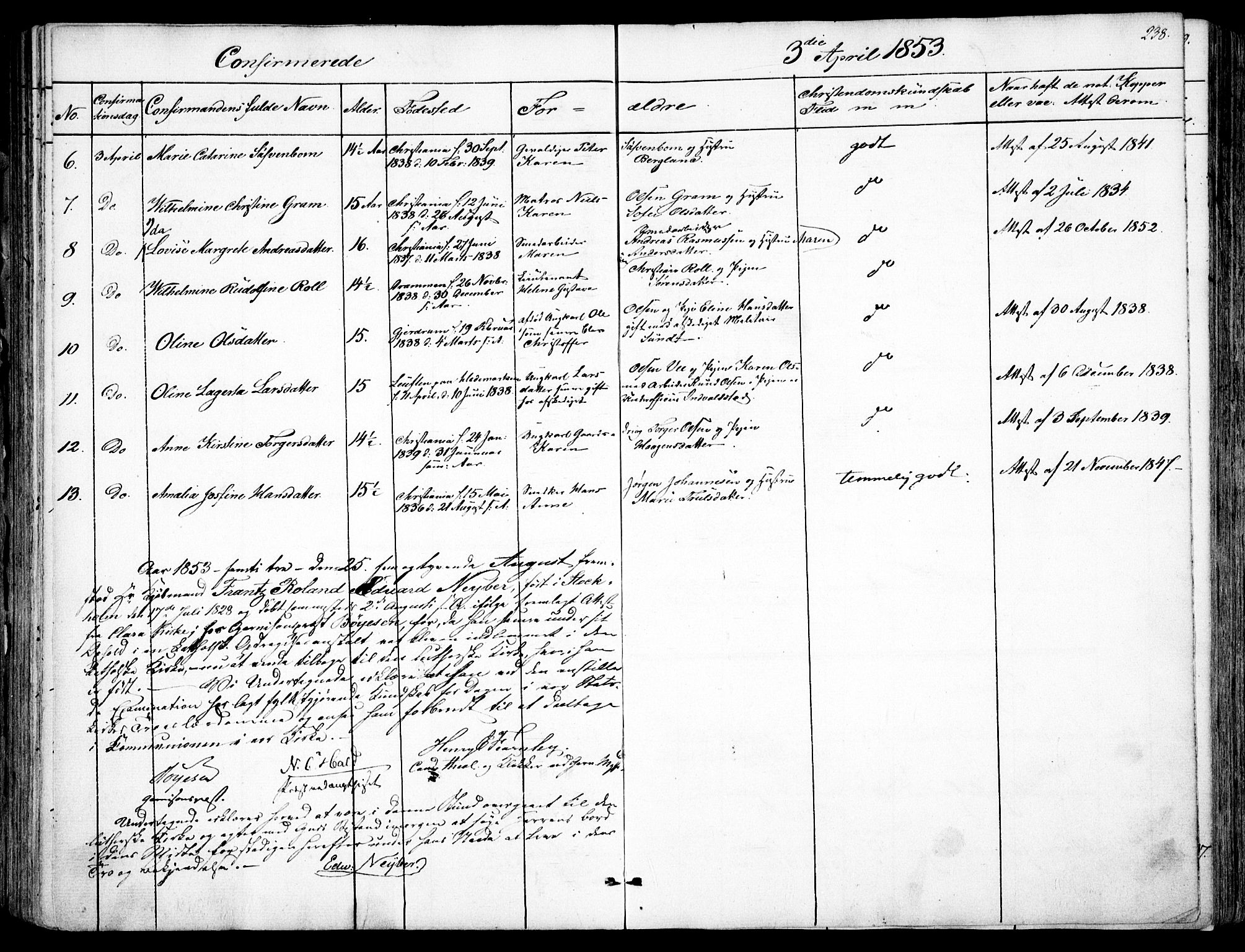 Garnisonsmenigheten Kirkebøker, AV/SAO-A-10846/F/Fa/L0008: Parish register (official) no. 8, 1842-1859, p. 238