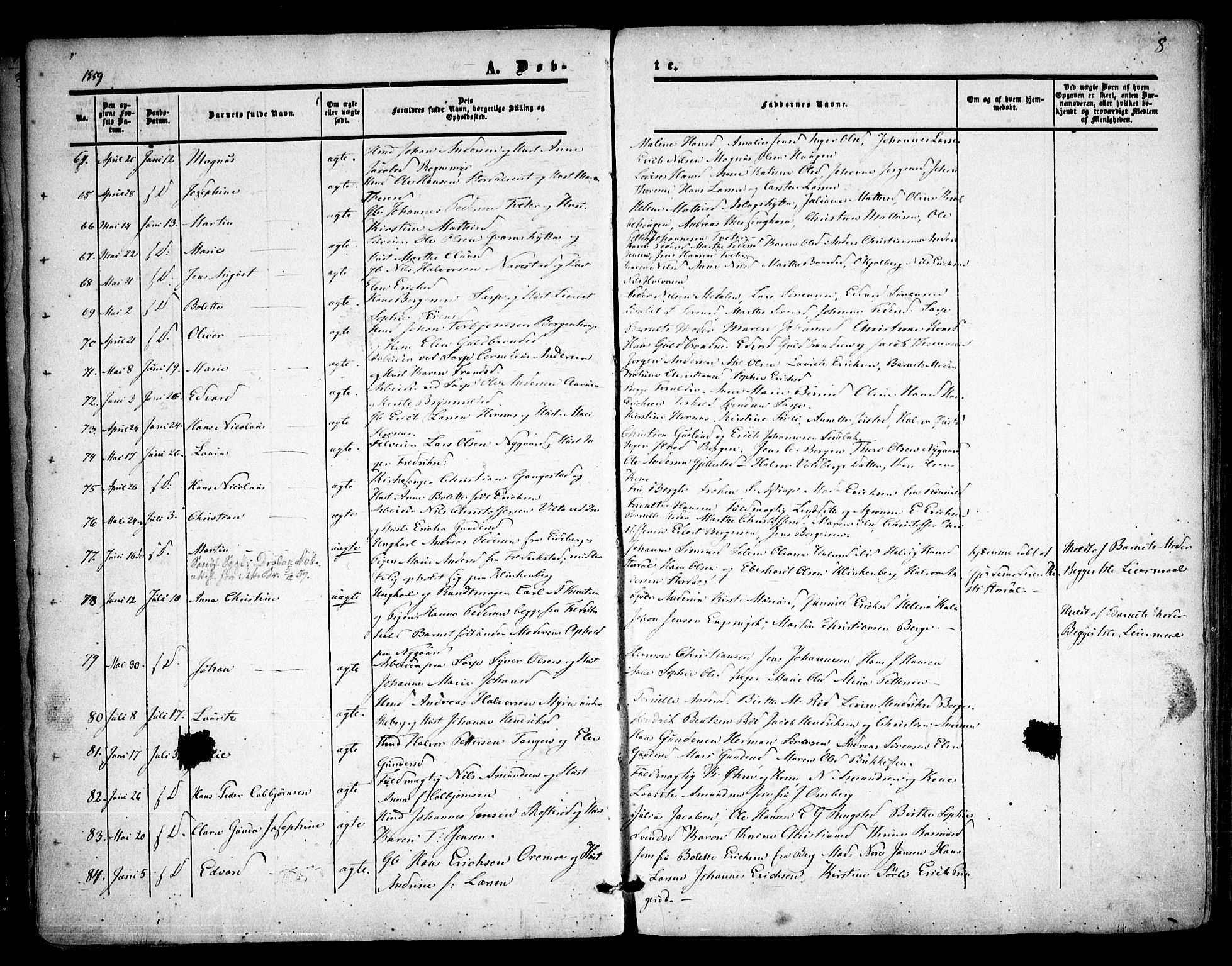 Skjeberg prestekontor Kirkebøker, AV/SAO-A-10923/F/Fa/L0007: Parish register (official) no. I 7, 1859-1868, p. 8