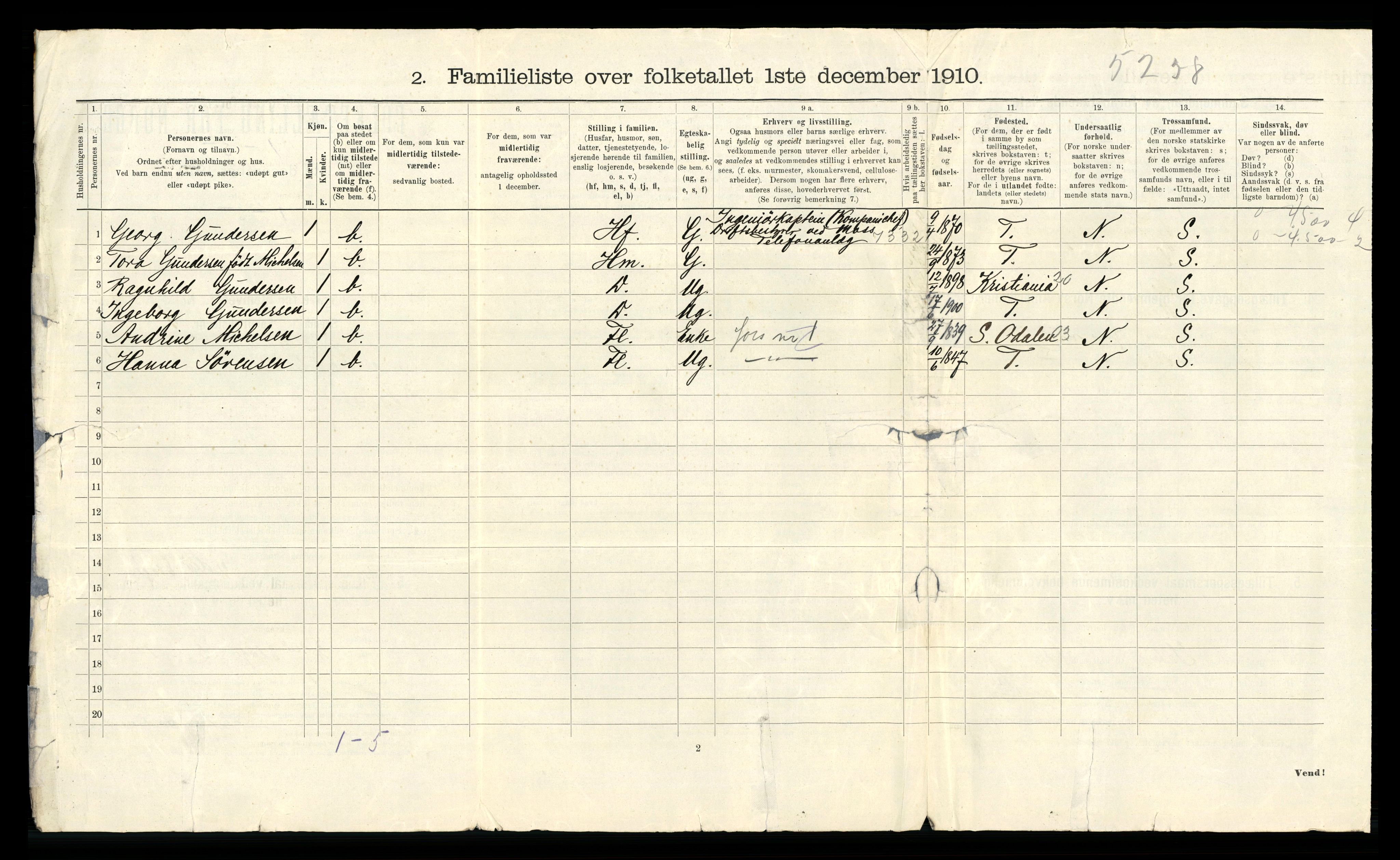 RA, 1910 census for Moss, 1910, p. 3768