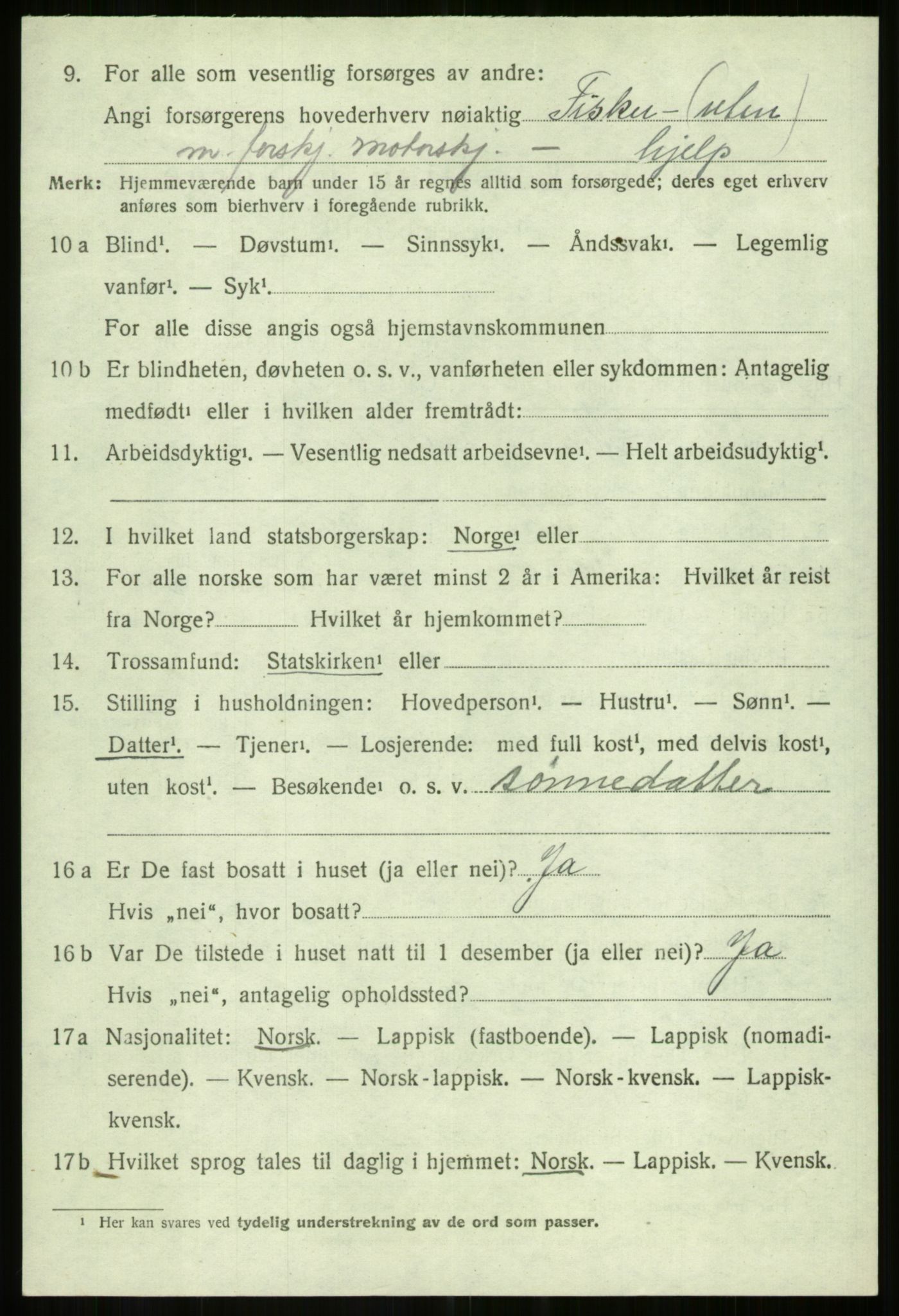 SATØ, 1920 census for Dyrøy, 1920, p. 4186