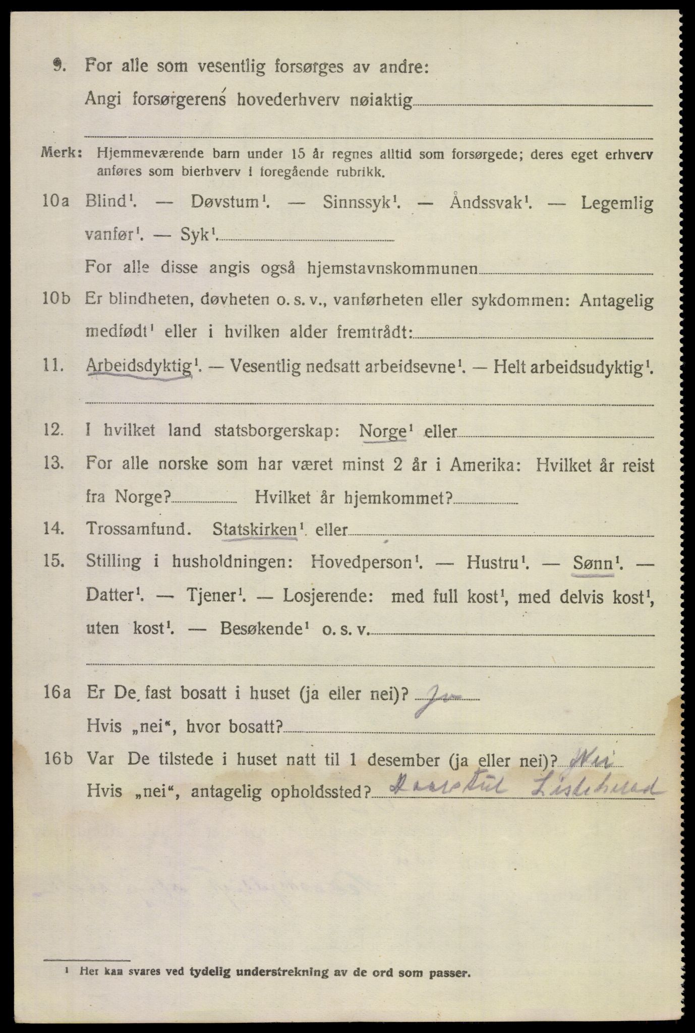 SAKO, 1920 census for Gransherad, 1920, p. 3127