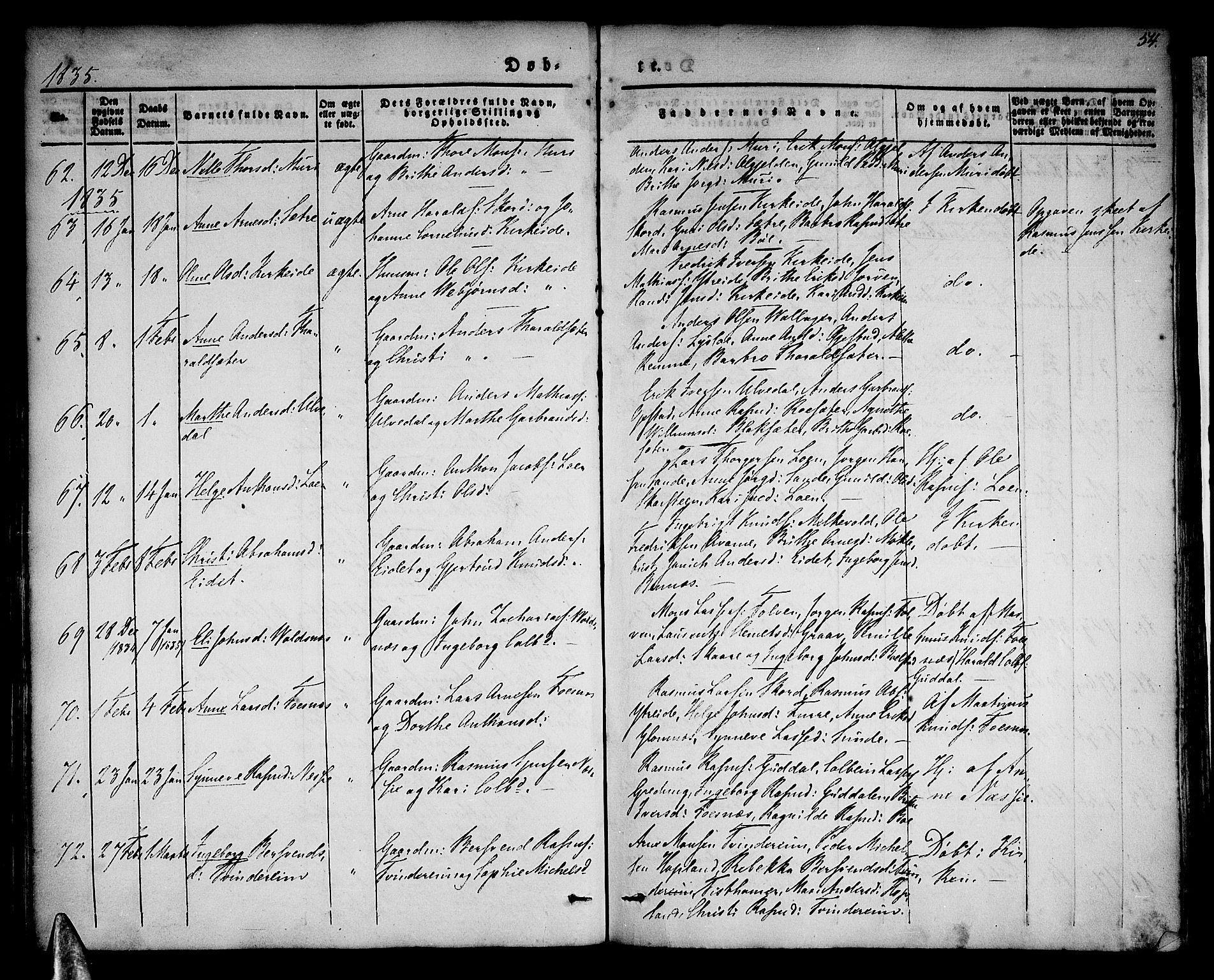 Stryn Sokneprestembete, AV/SAB-A-82501: Parish register (official) no. A 1, 1832-1845, p. 54