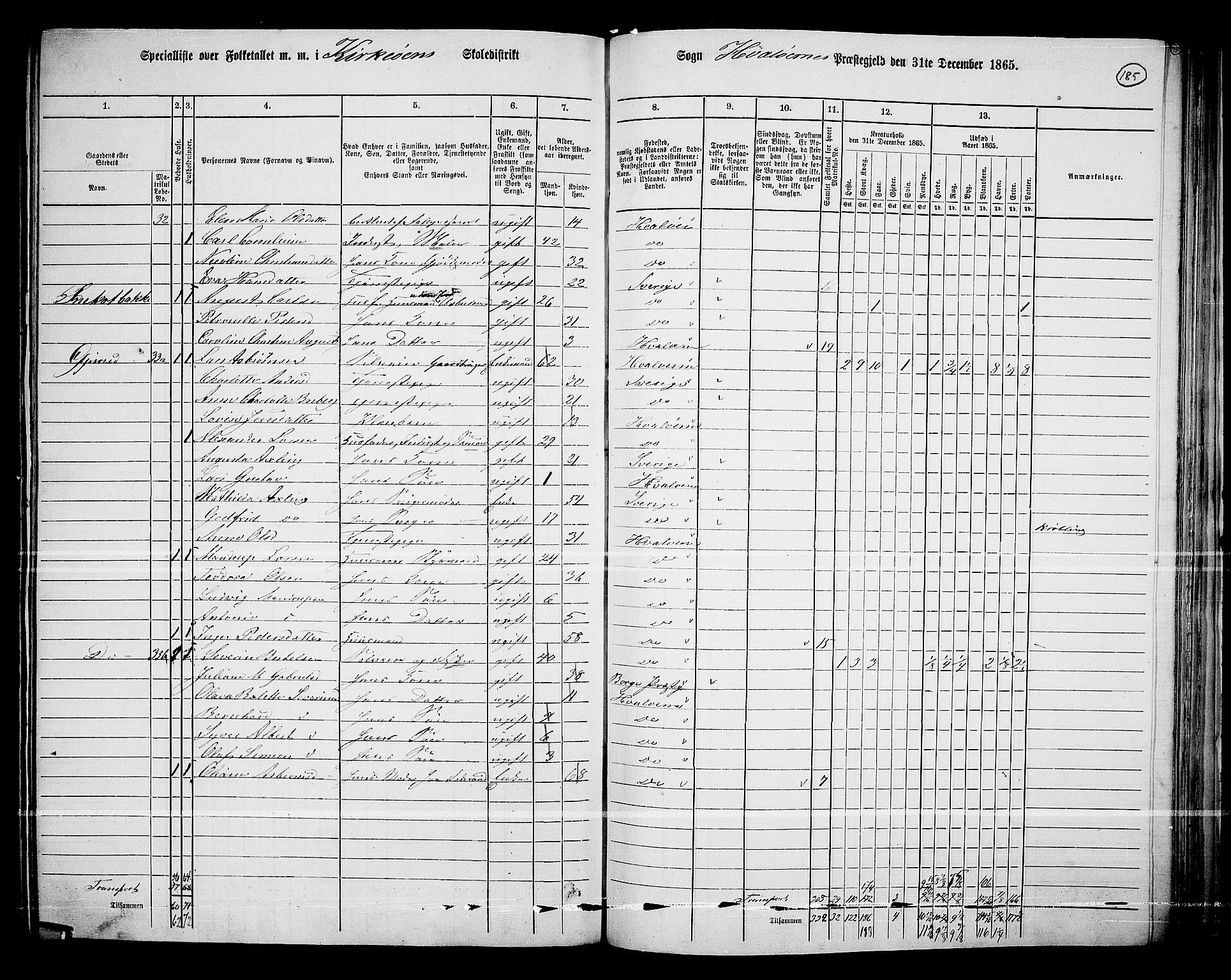 RA, 1865 census for Hvaler, 1865, p. 28