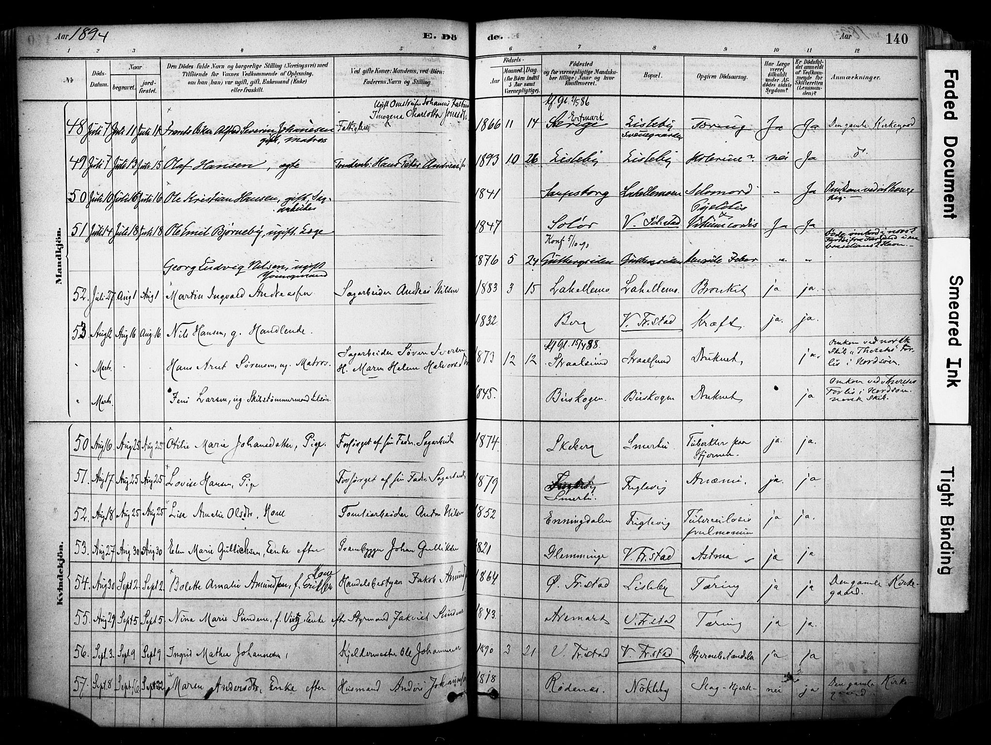 Glemmen prestekontor Kirkebøker, AV/SAO-A-10908/F/Fa/L0012: Parish register (official) no. 12, 1878-1973, p. 140