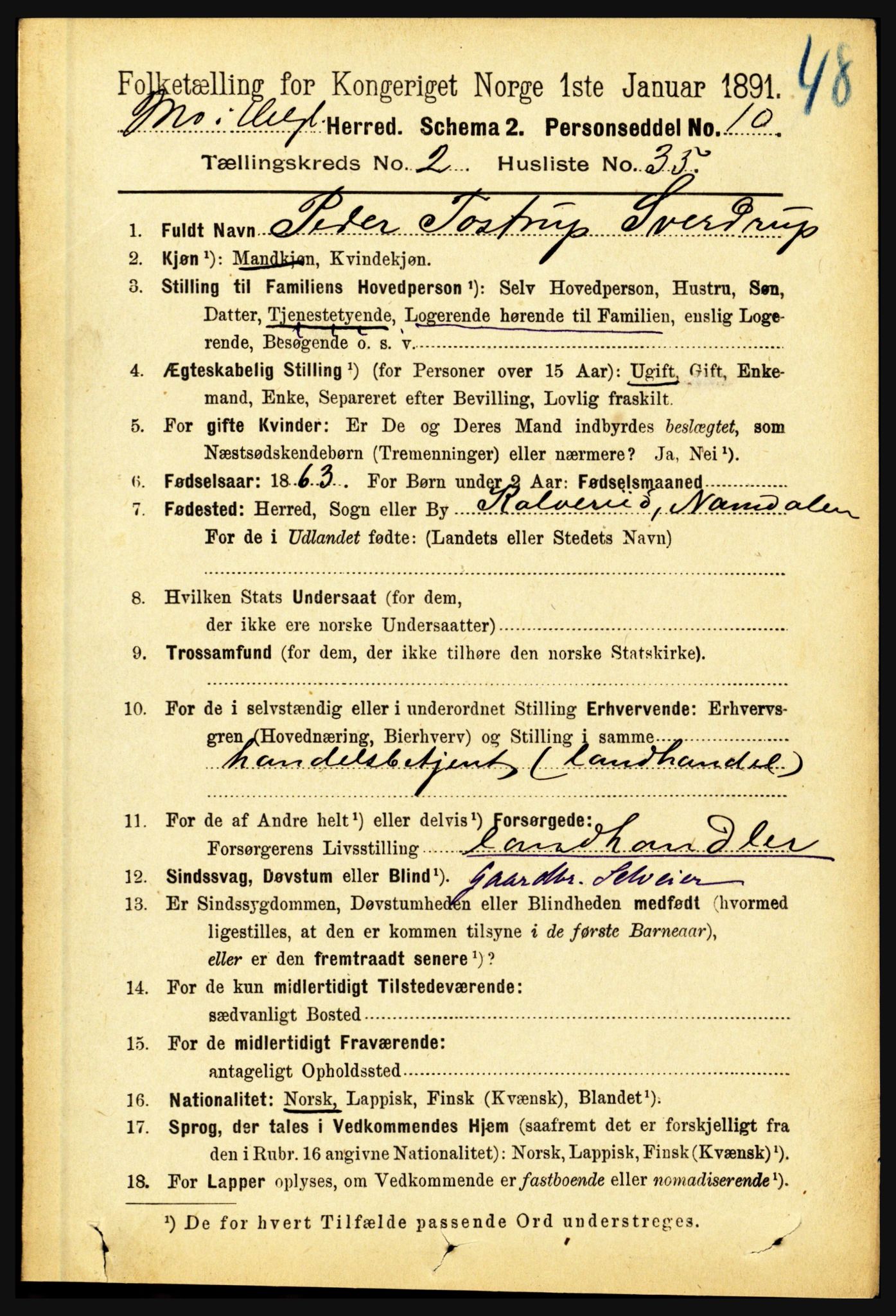 RA, 1891 census for 1833 Mo, 1891, p. 738