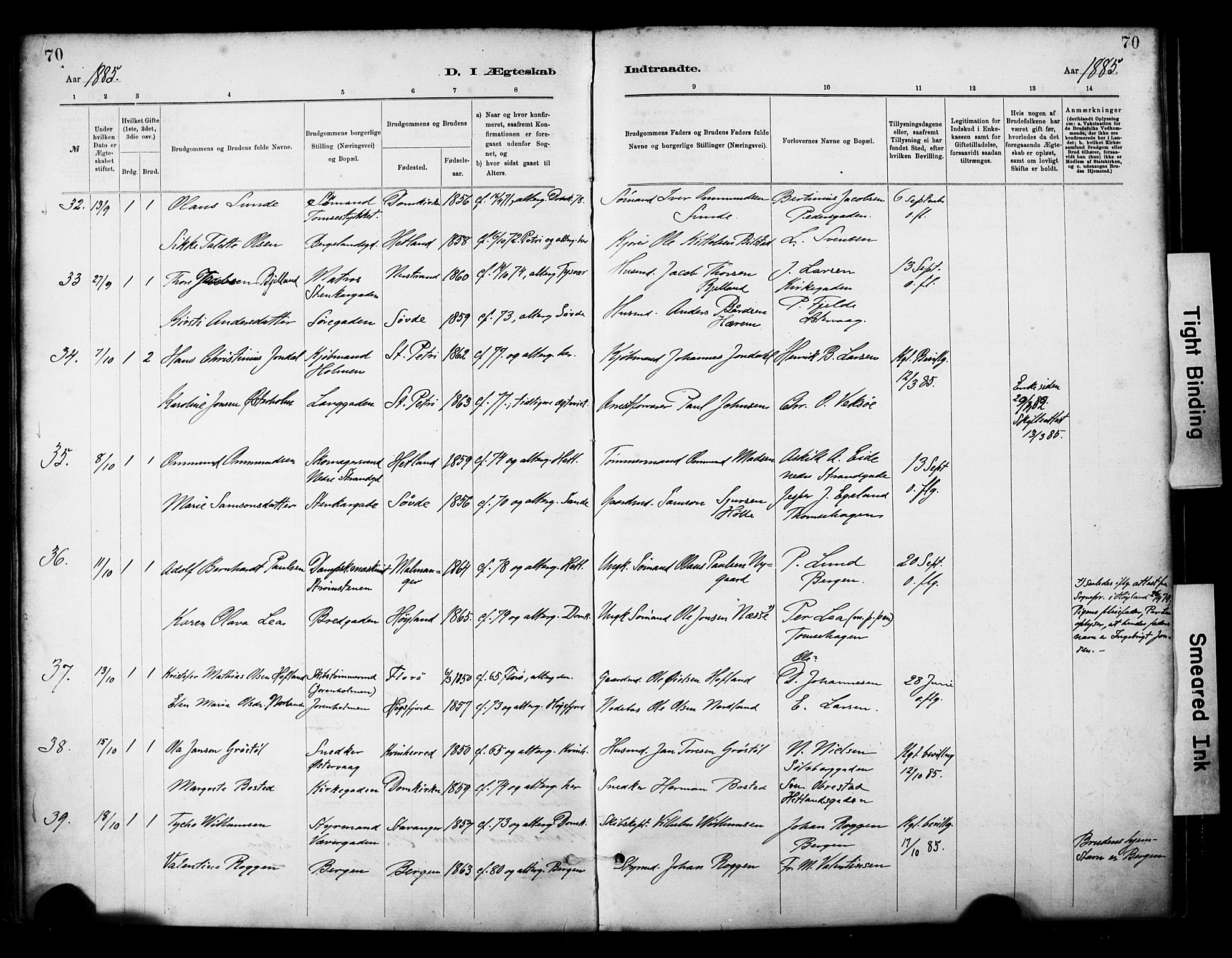 St. Petri sokneprestkontor, SAST/A-101813/001/30/30BA/L0018: Parish register (official) no. A 19, 1879-1900, p. 70