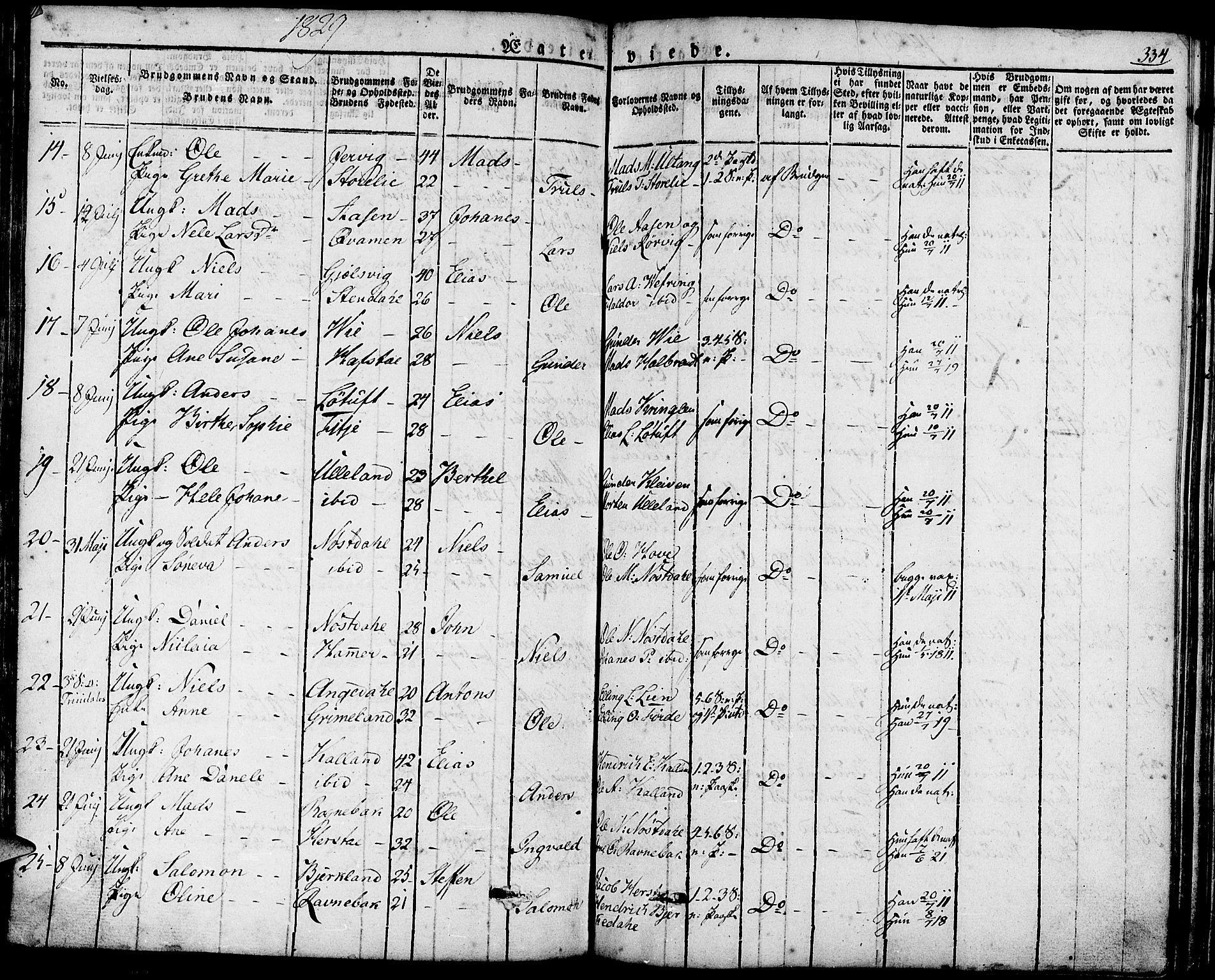 Førde sokneprestembete, AV/SAB-A-79901/H/Haa/Haaa/L0006: Parish register (official) no. A 6, 1821-1842, p. 334