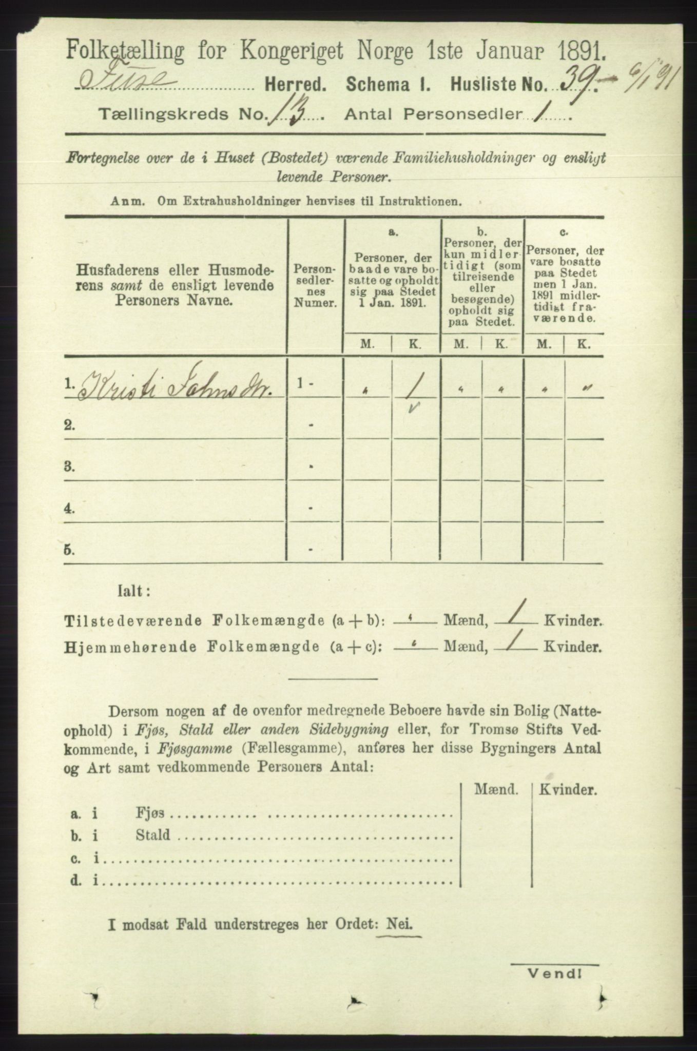 RA, 1891 census for 1241 Fusa, 1891, p. 2830