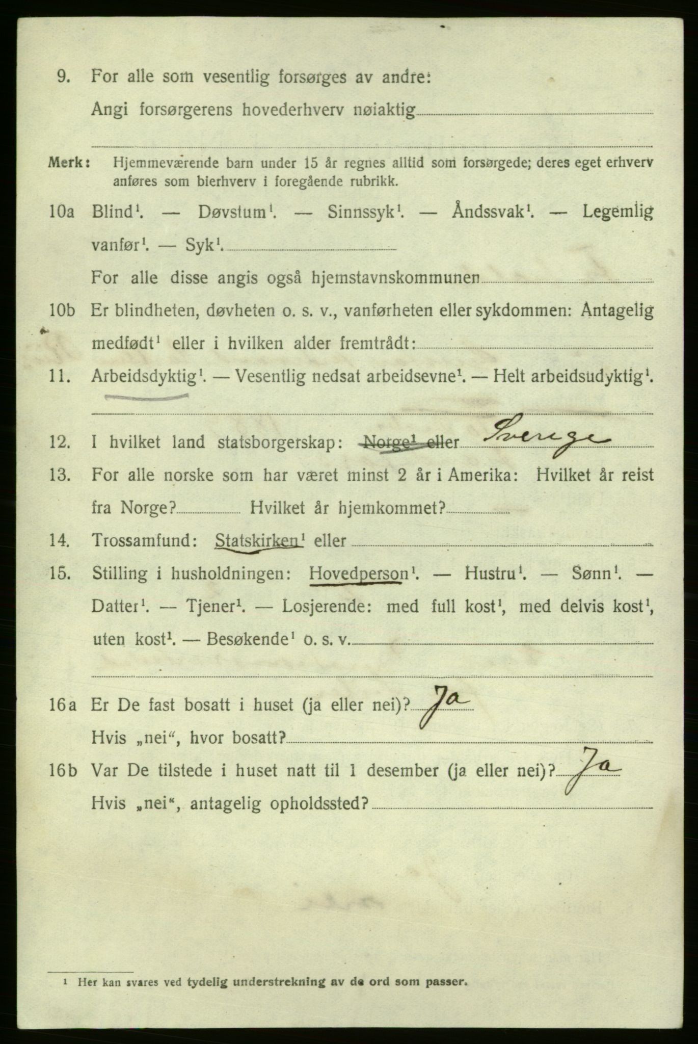 SAO, 1920 census for Fredrikshald, 1920, p. 20022