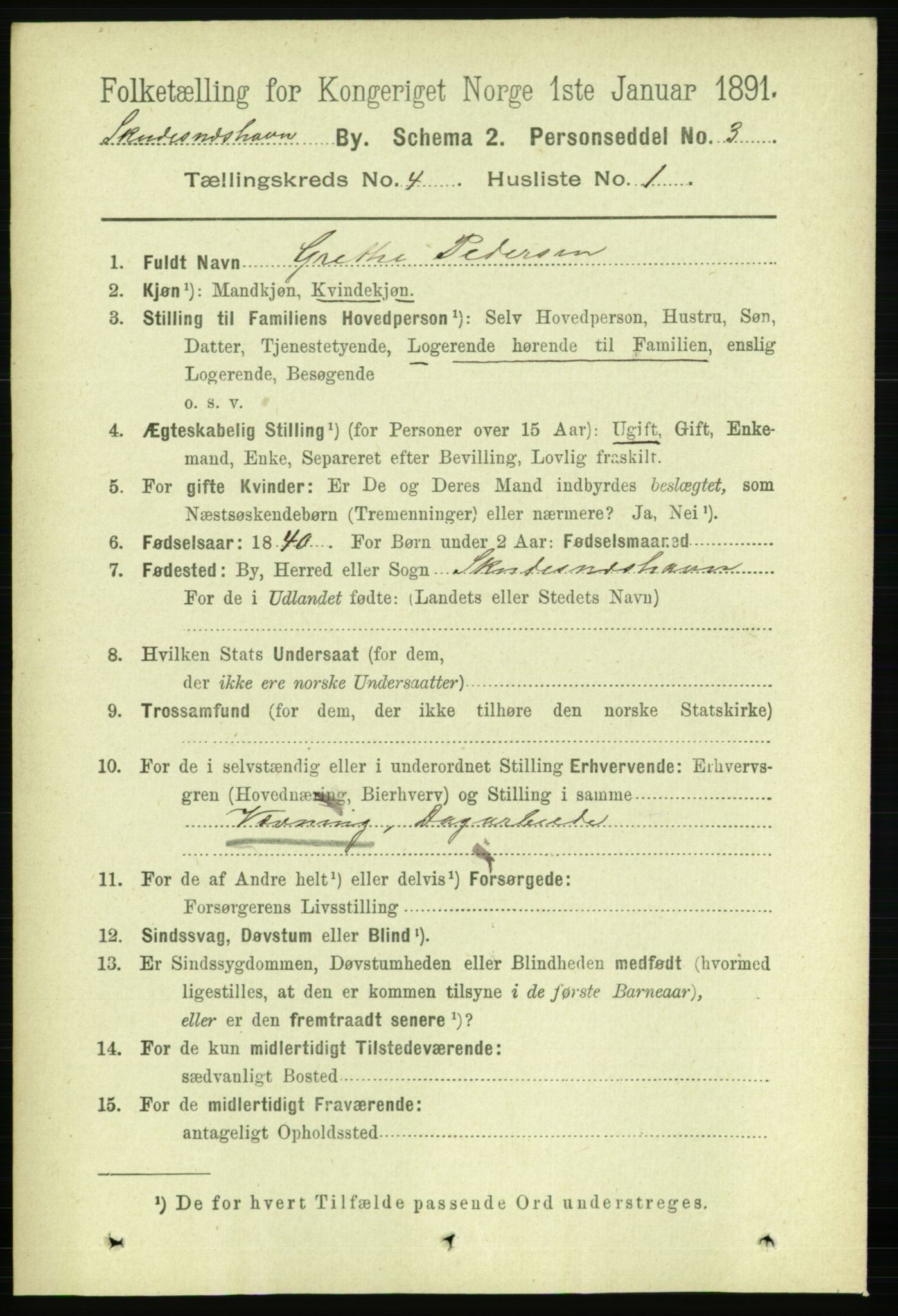 RA, 1891 census for 1104 Skudeneshavn, 1891, p. 1338