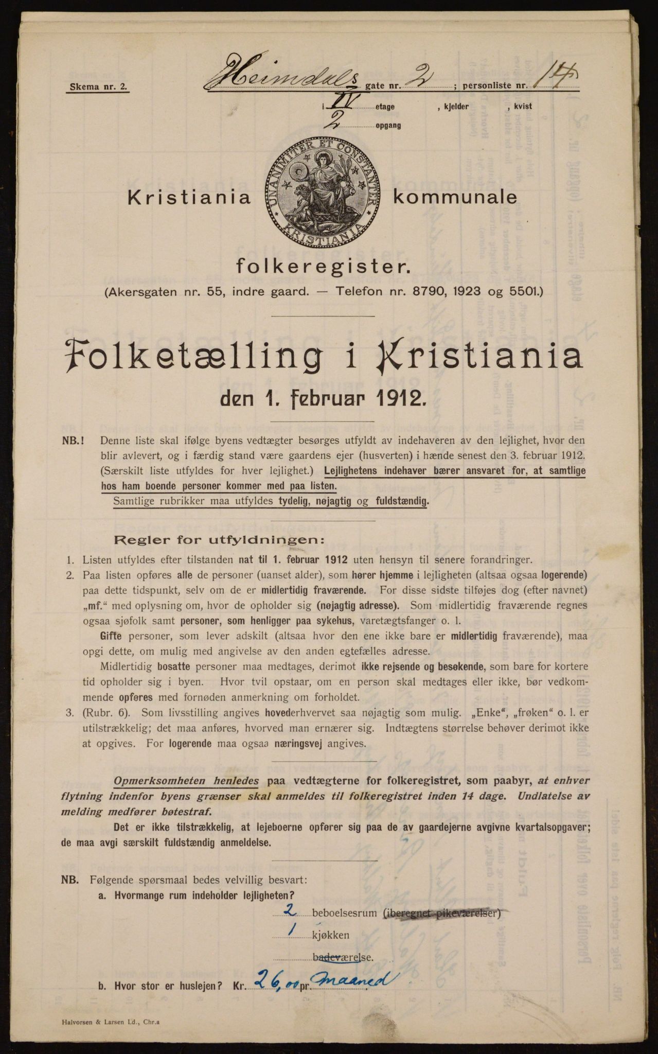 OBA, Municipal Census 1912 for Kristiania, 1912, p. 36979